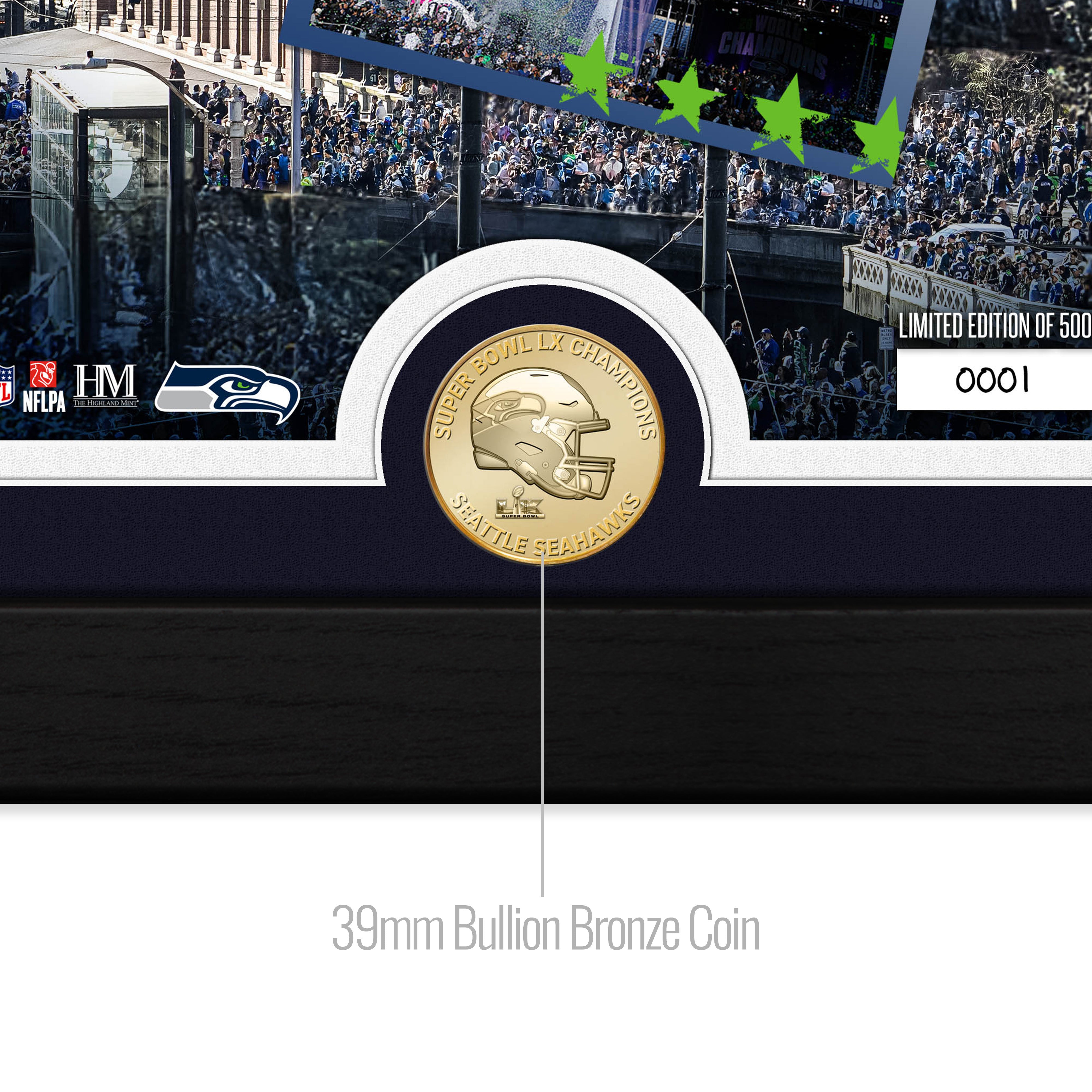 Seattle Seahawks Super Bowl LX Championship Parade Bronze Coin Photo Mint