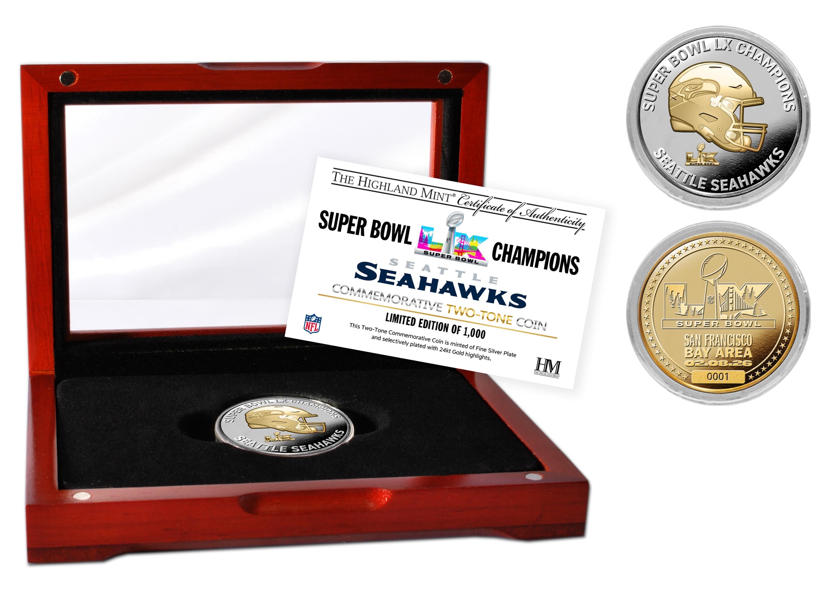 Seattle Seahawks Super Bowl LX Champions 2-Tone Coin