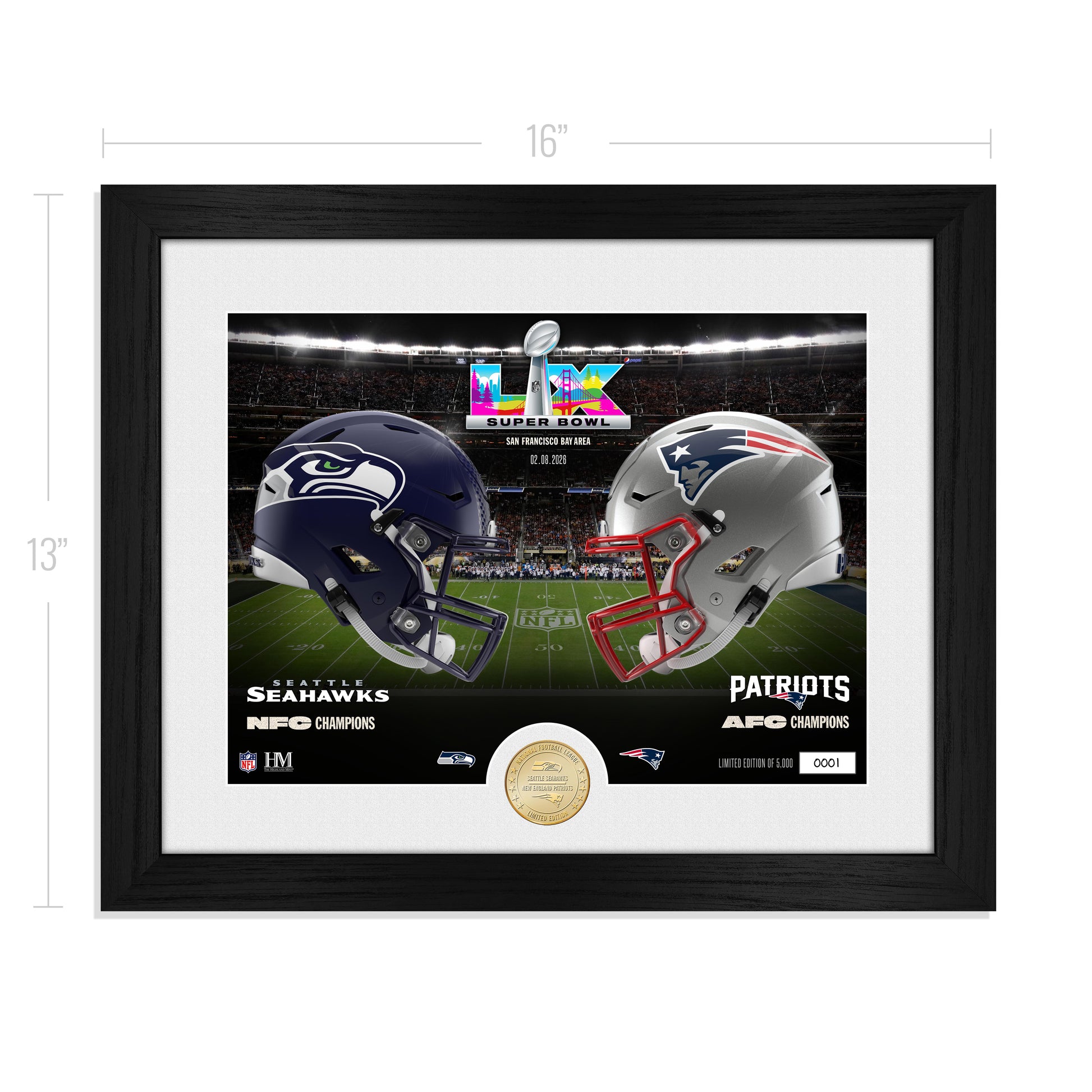 New England Patriots vs. Seattle Seahawks Super Bowl LX Match up Bronz – The Highland Mint