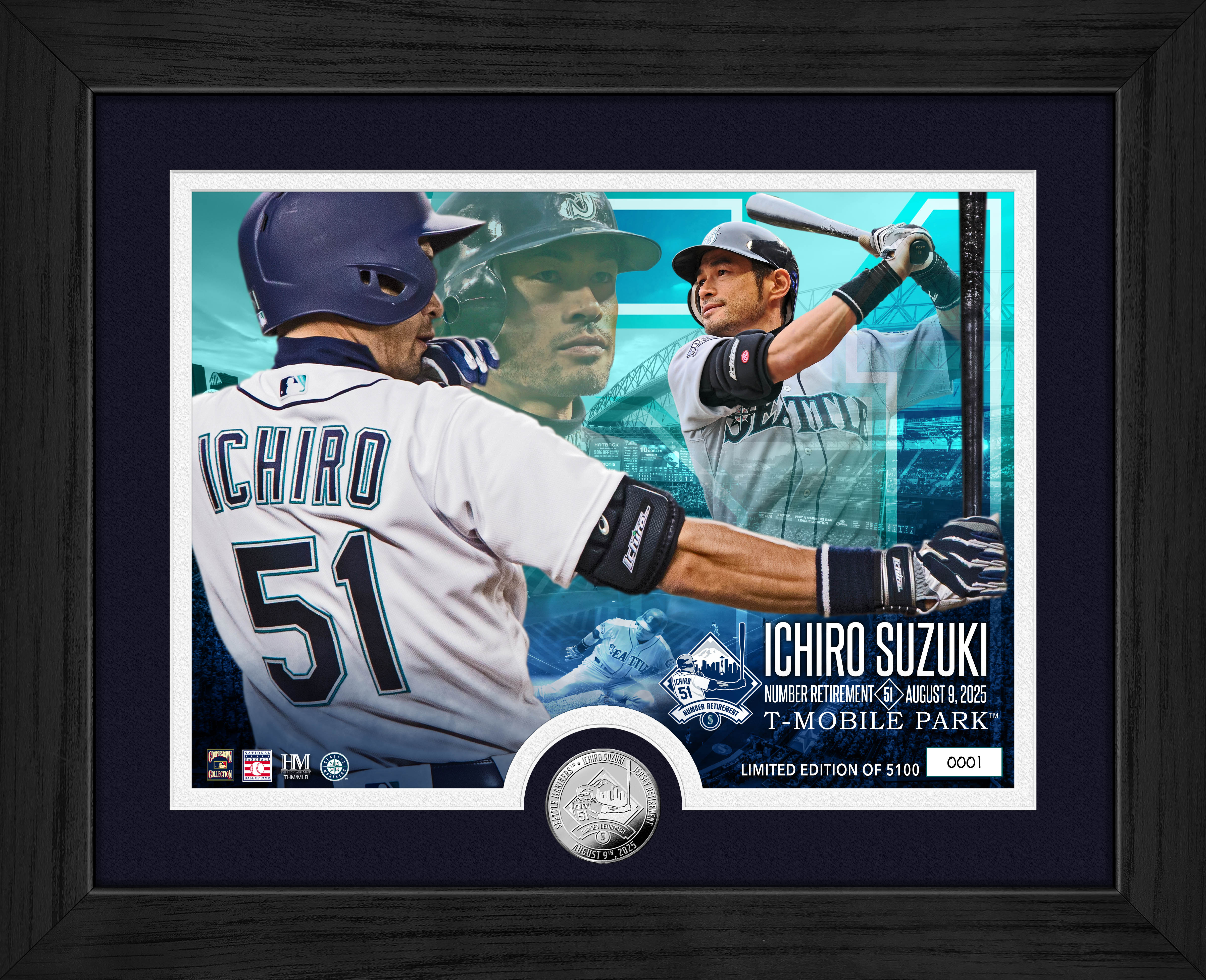 Ichiro Suzuki Seattle Mariners Jersey Retirement Silver Coin Photo Mint