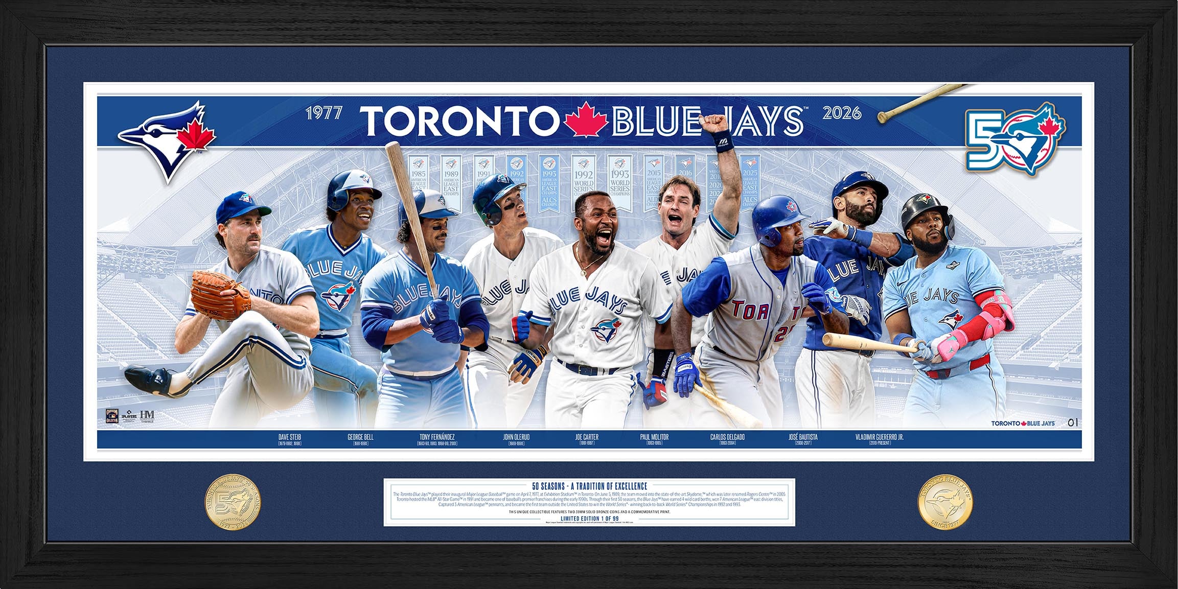 Toronto Blue Jays 50th Season Alumni Special Edition Bronze Coin Photo Mint