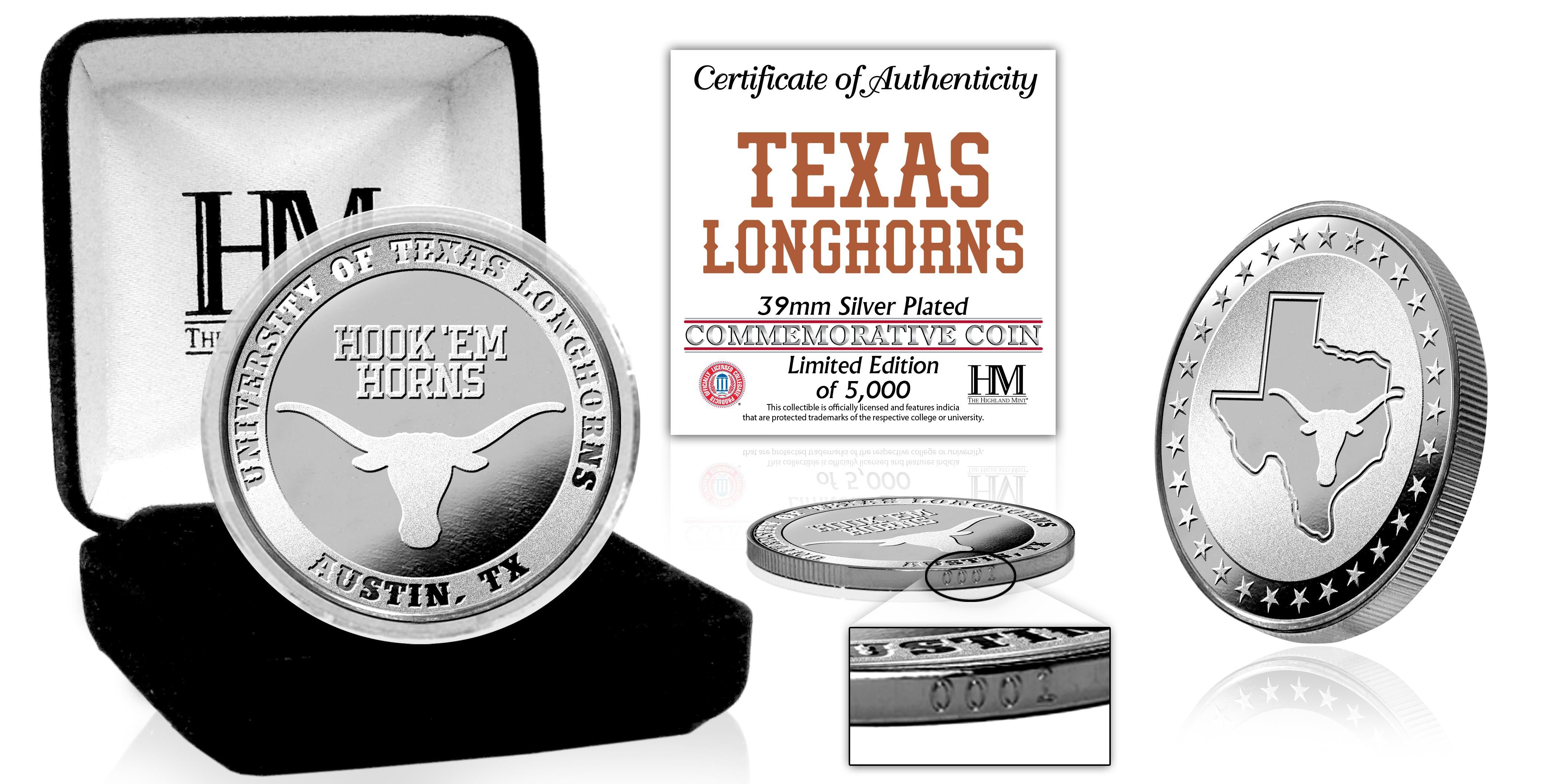 University of Texas Longhorns Silver Mint Coin