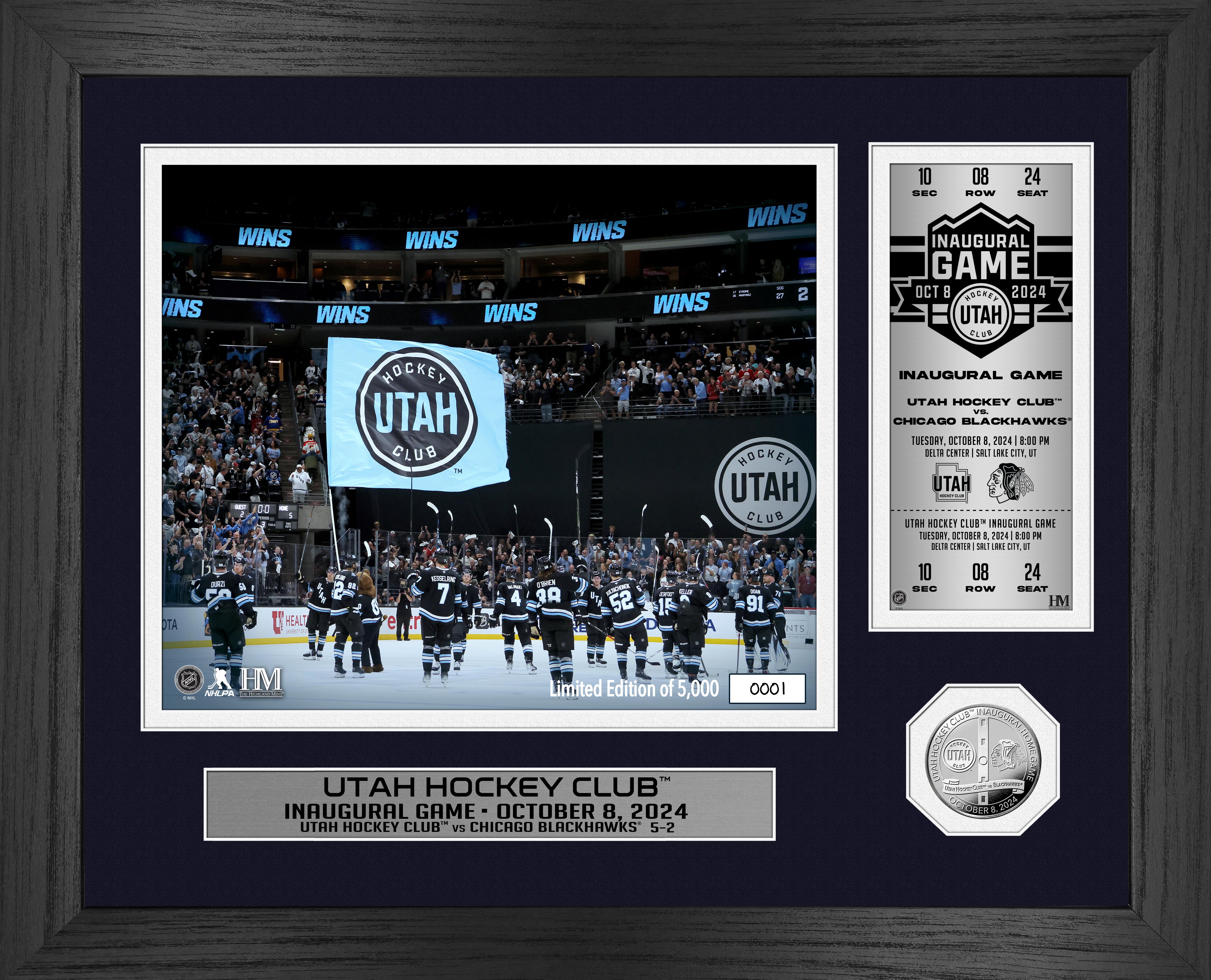 Utah Hockey Club Inaugural Game Silver Coin Photo Mint