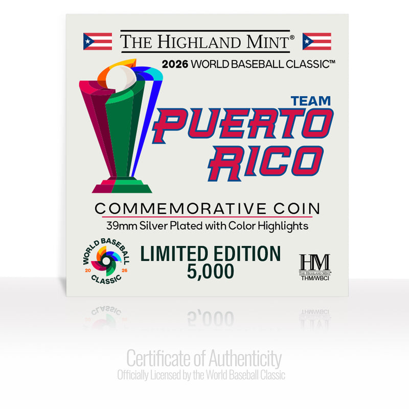 Puerto Rico World Baseball Classic 2026 Silver Plated Coin