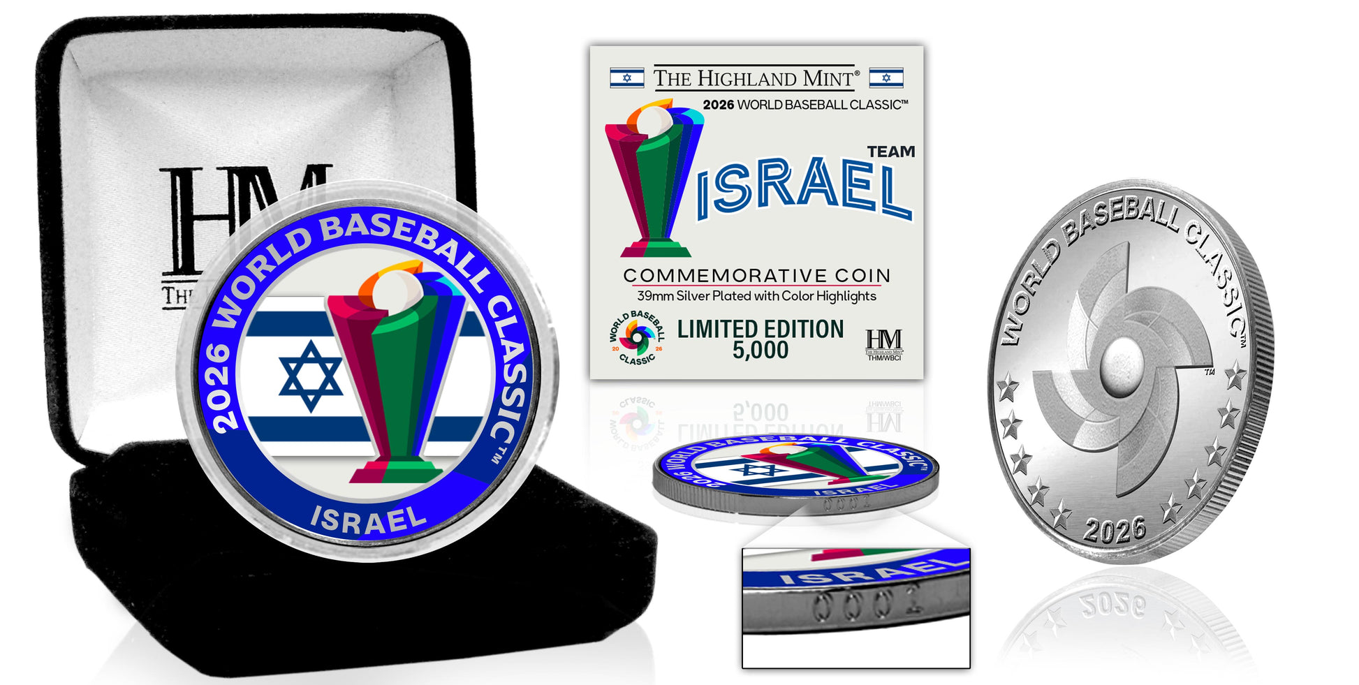 Israel World Baseball Classic 2026 Silver Plated Coin