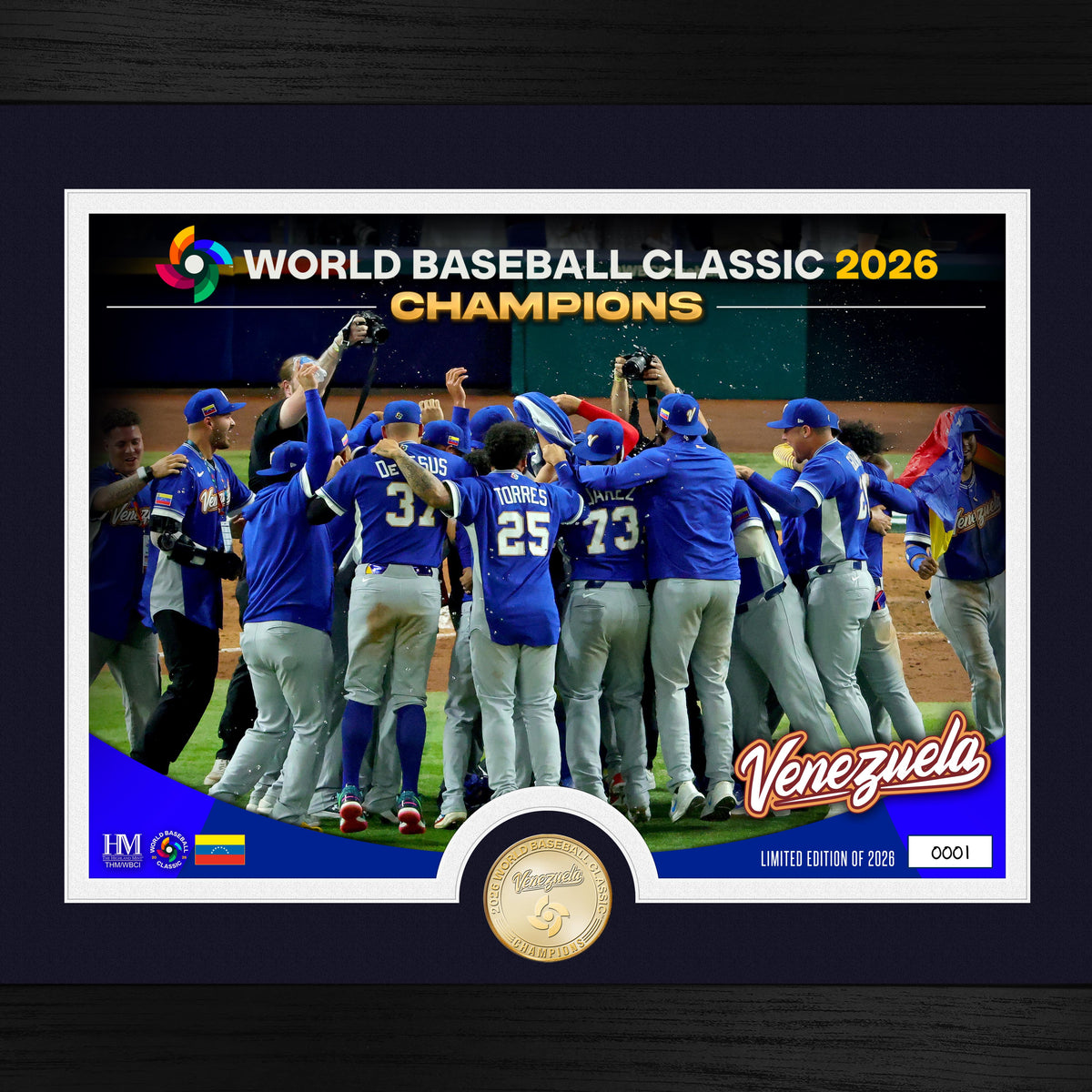 Venezuela 2026 World Baseball Classic Champions Celebration Photo Mint