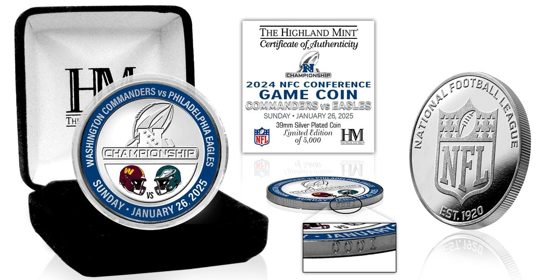 Commanders vs Eagles NFC Championship Game Silver Flip Coin - Coins