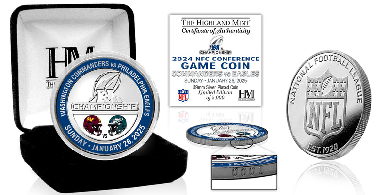 Commanders vs Eagles NFC Championship Game Silver Flip Coin - Coins