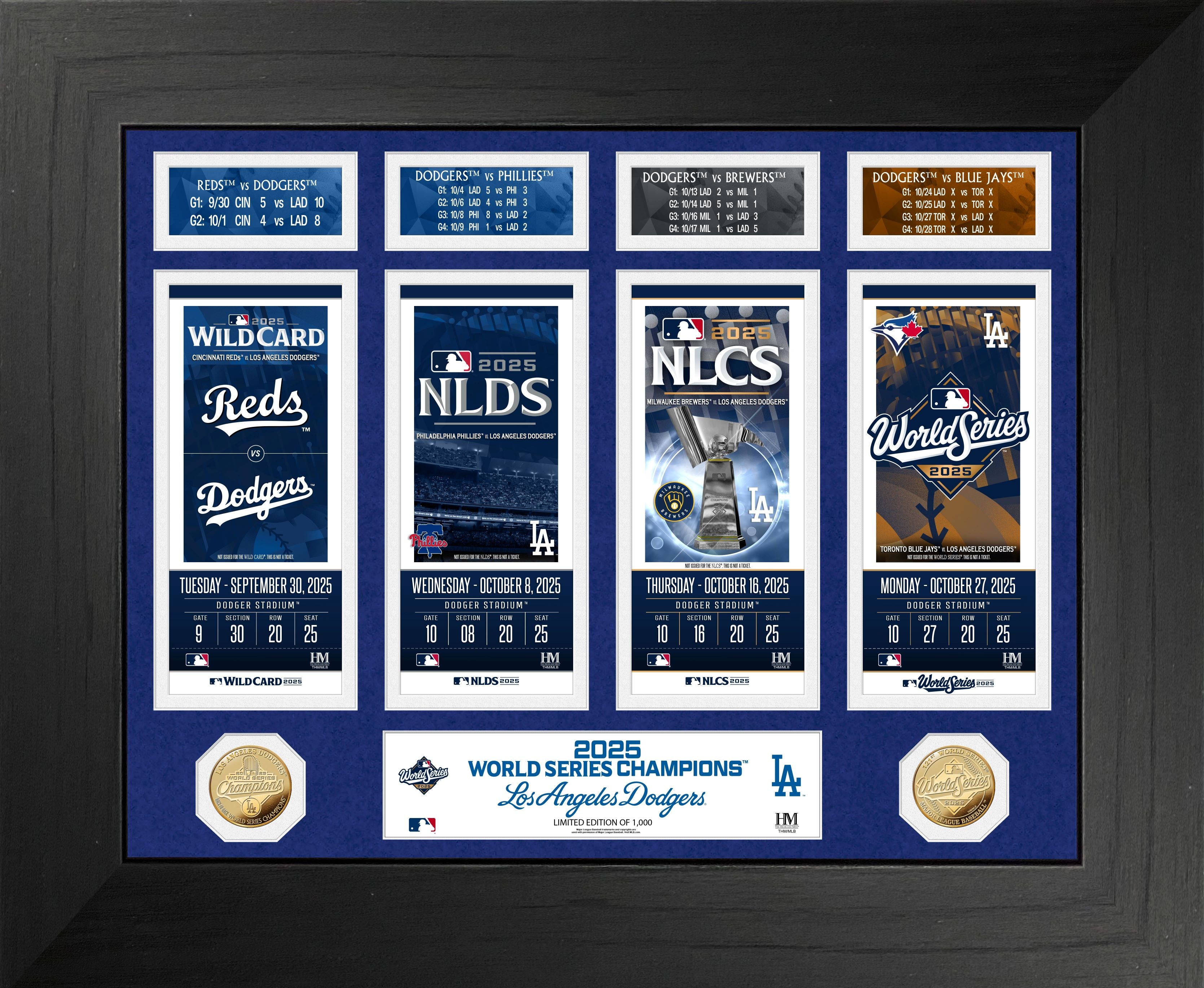 Los Angeles Dodgers 2025 Deluxe Road to the World Series Gold Coin Photo Mint