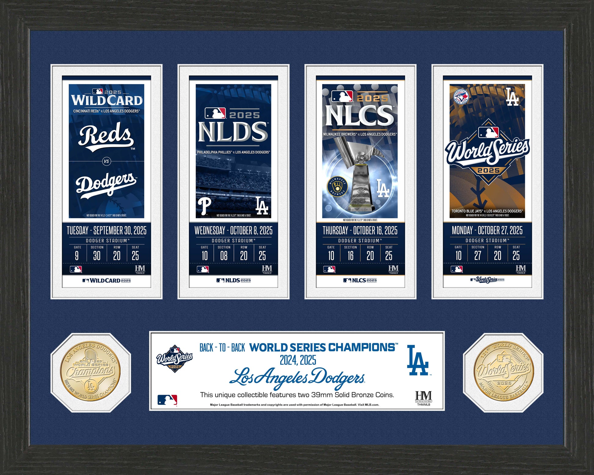 Los Angeles Dodgers 2025 Road to the World Series Bronze Coin Photo Mint