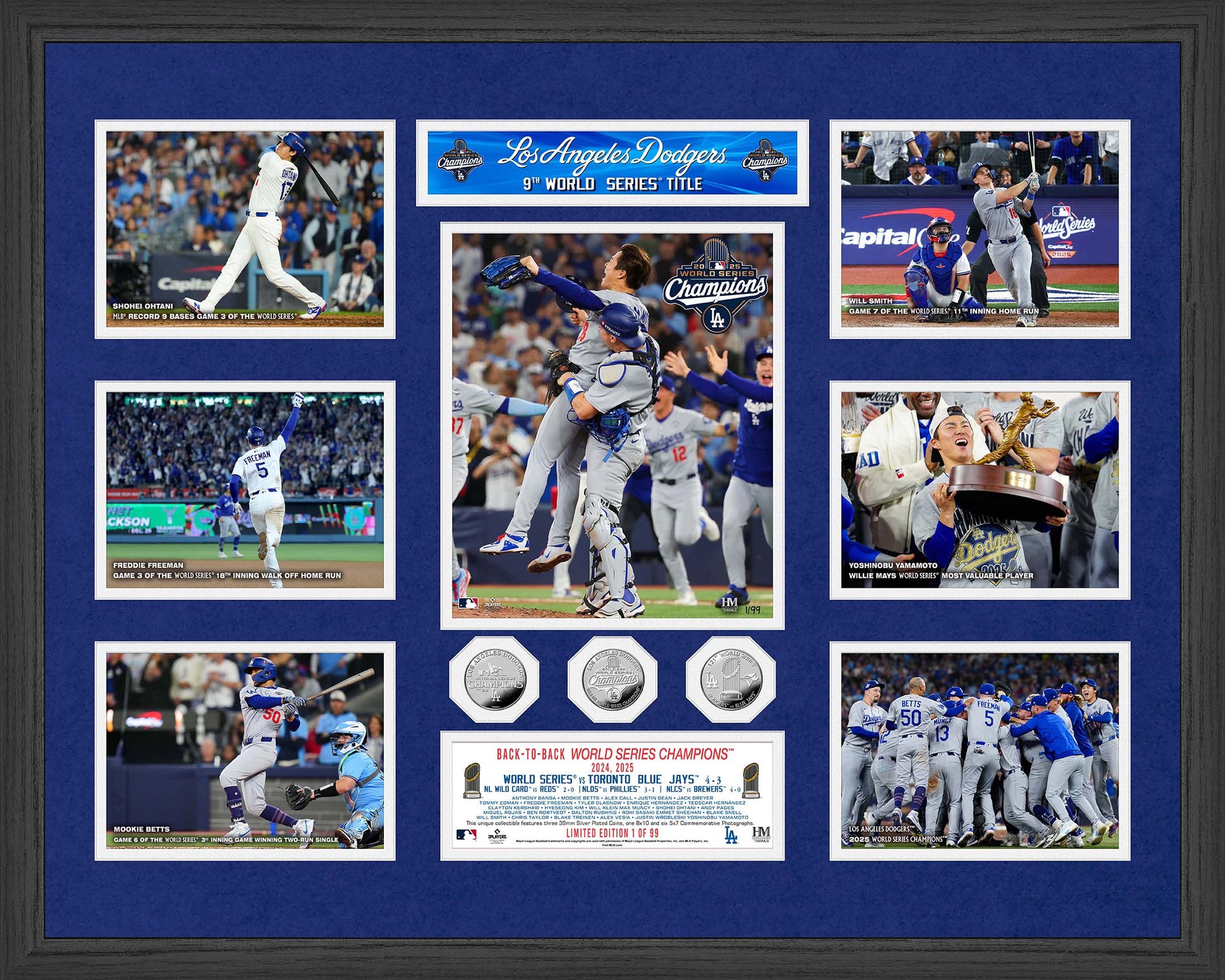 Los Angeles Dodgers 2025 World Series Champions Silver Coin Mega Photomint
