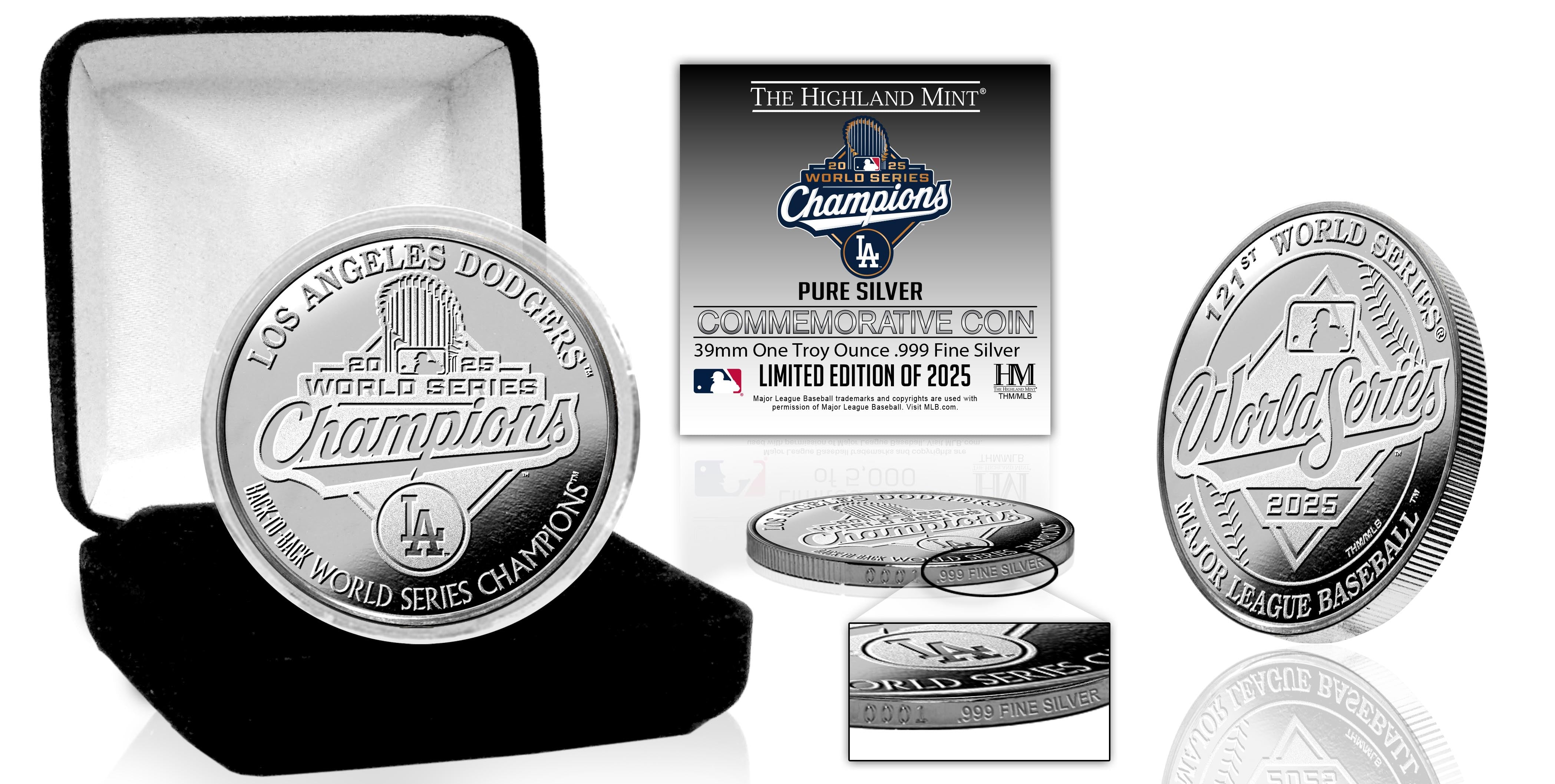 Los Angeles Dodgers 2025 World Series Champions 1 oz .999 Fine Silver Coin