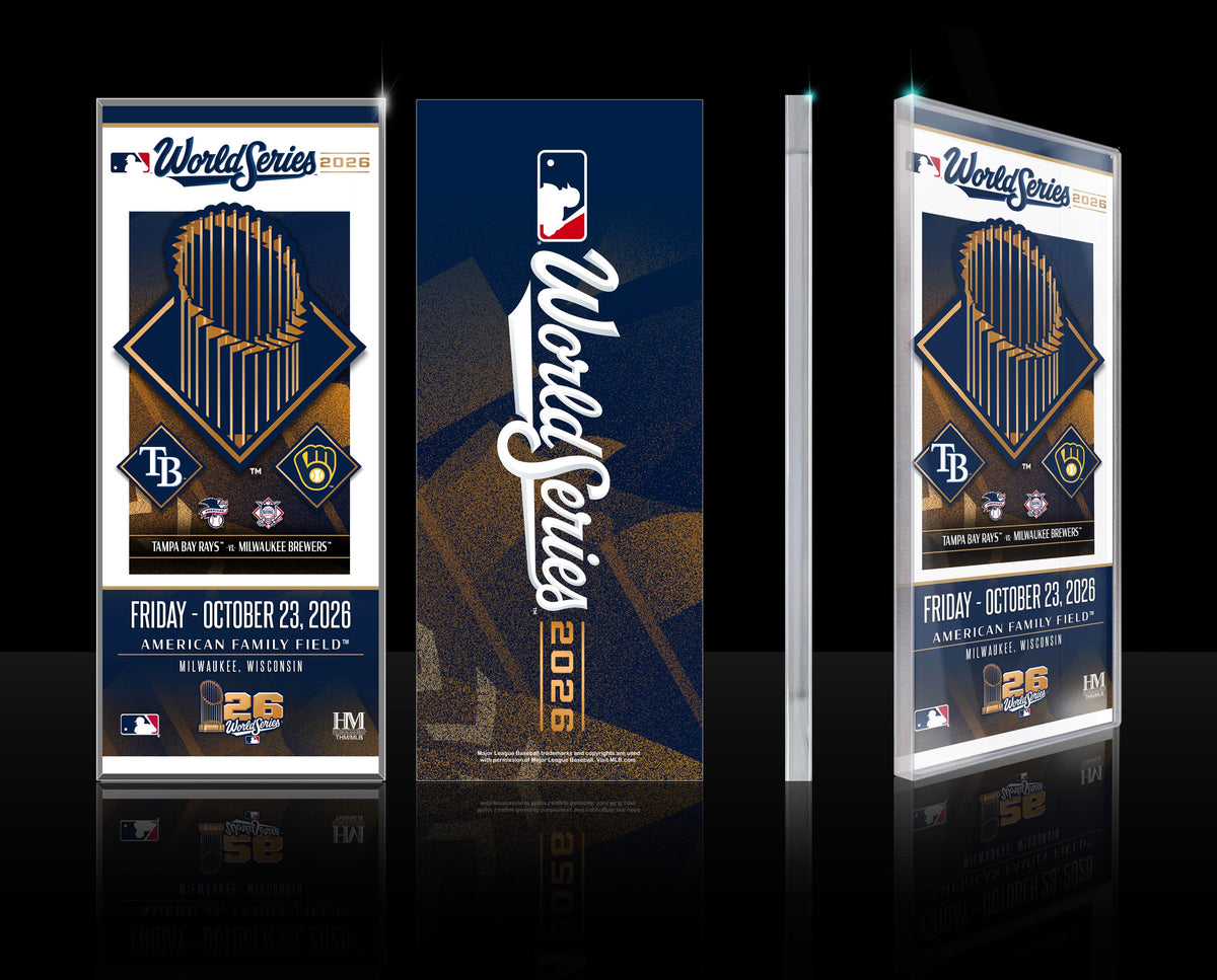 Milwaukee Brewers vs. Tampa Bay Rays 2026 World Series Acrylic Commemorative Ticket