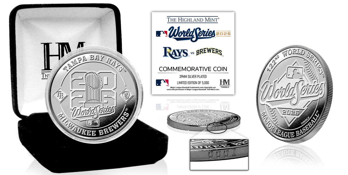 Milwaukee Brewers vs Tampa Bay Rays 2026 World Series Silver-plated Dueling Game Coin