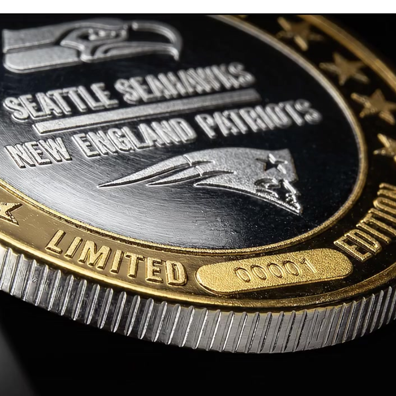 New England Patriots vs. Seattle Seahawks Super Bowl LX Official 2-Tone Gold & Silver Game Coin