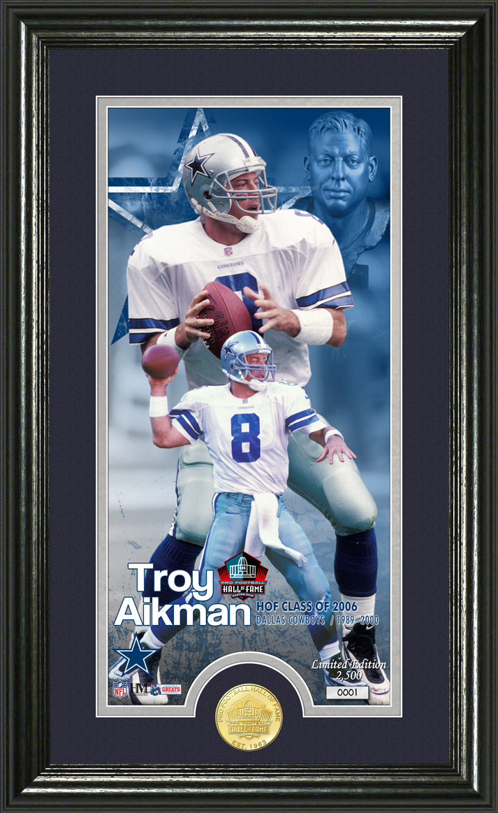 Troy Aikman 2006 Pro Football Hall of Fame Supreme Bronze Coin Photo Mint