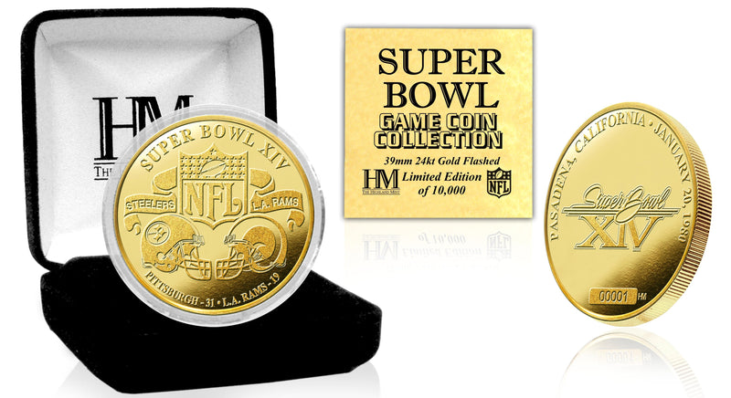 Super Bowl XIV 24kt Gold Flip Coin
