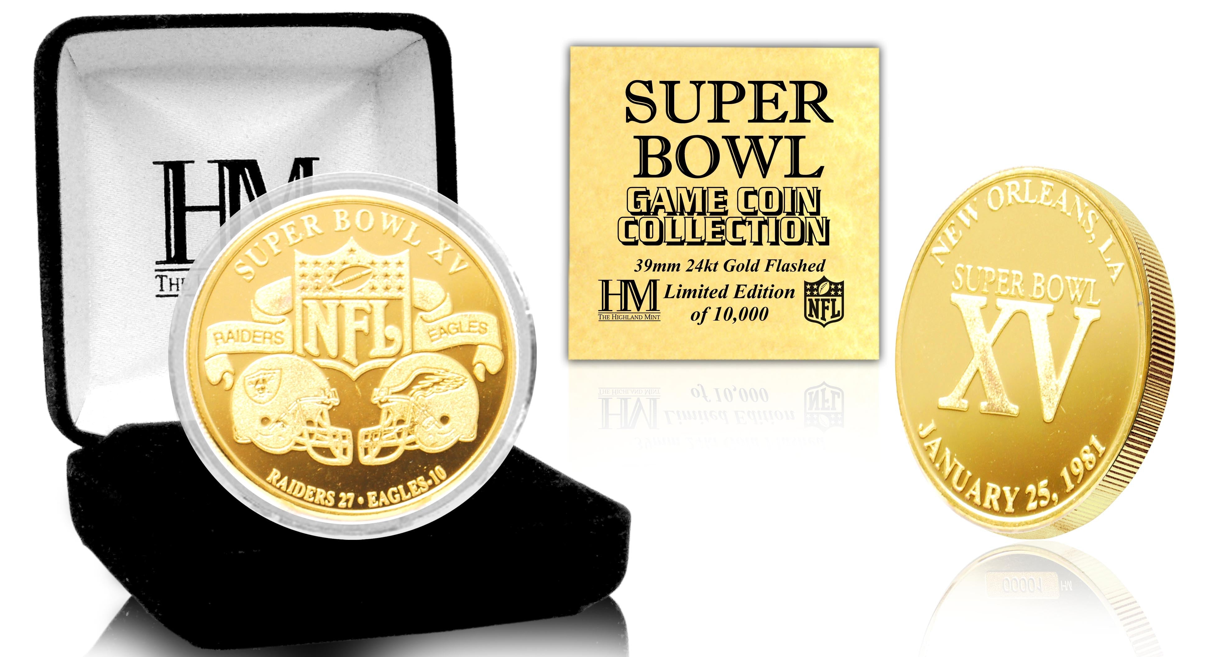 Super Bowl XV 24kt Gold Flip Coin
