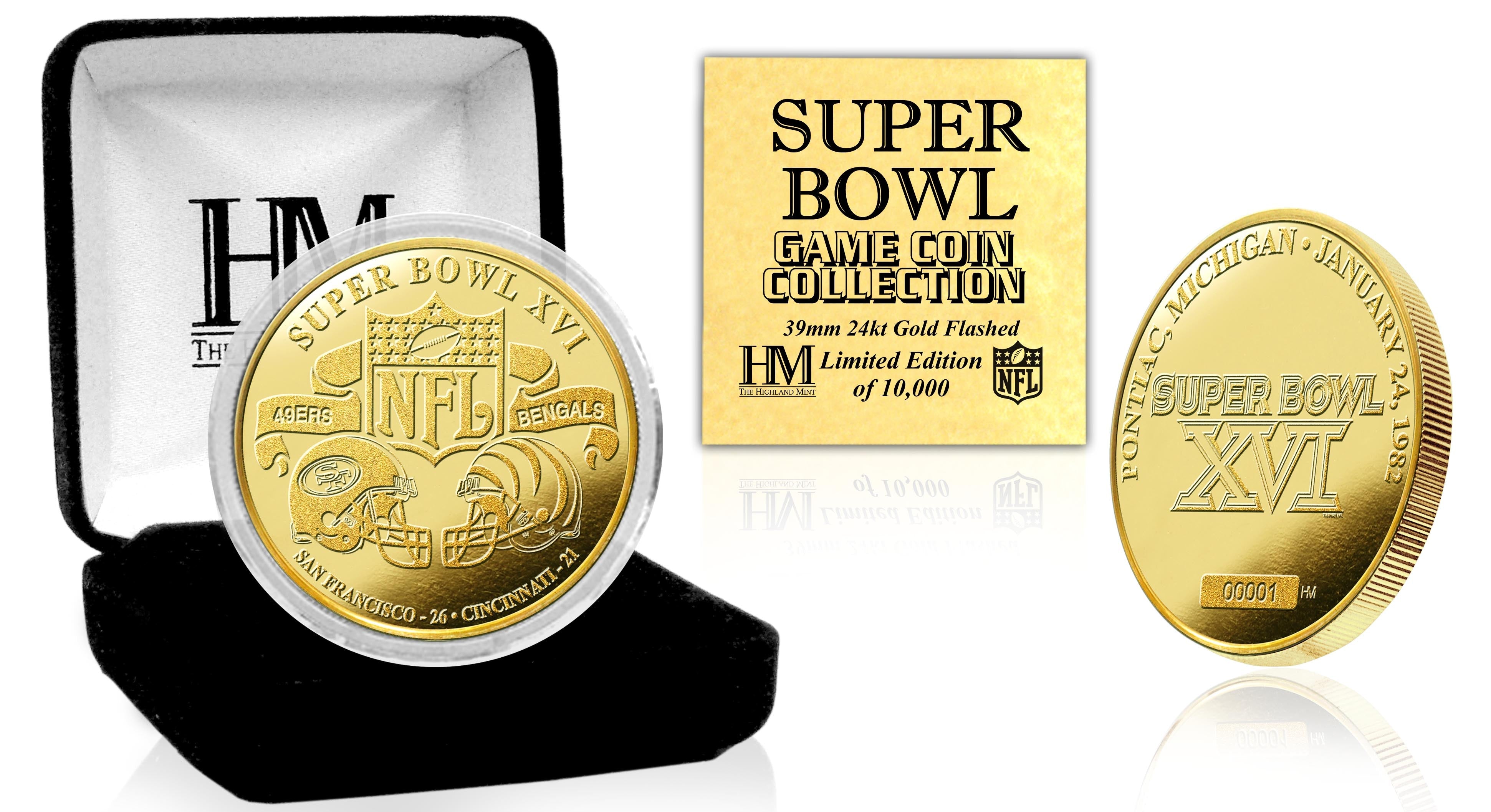 Super Bowl XVI 24kt Gold Flip Coin