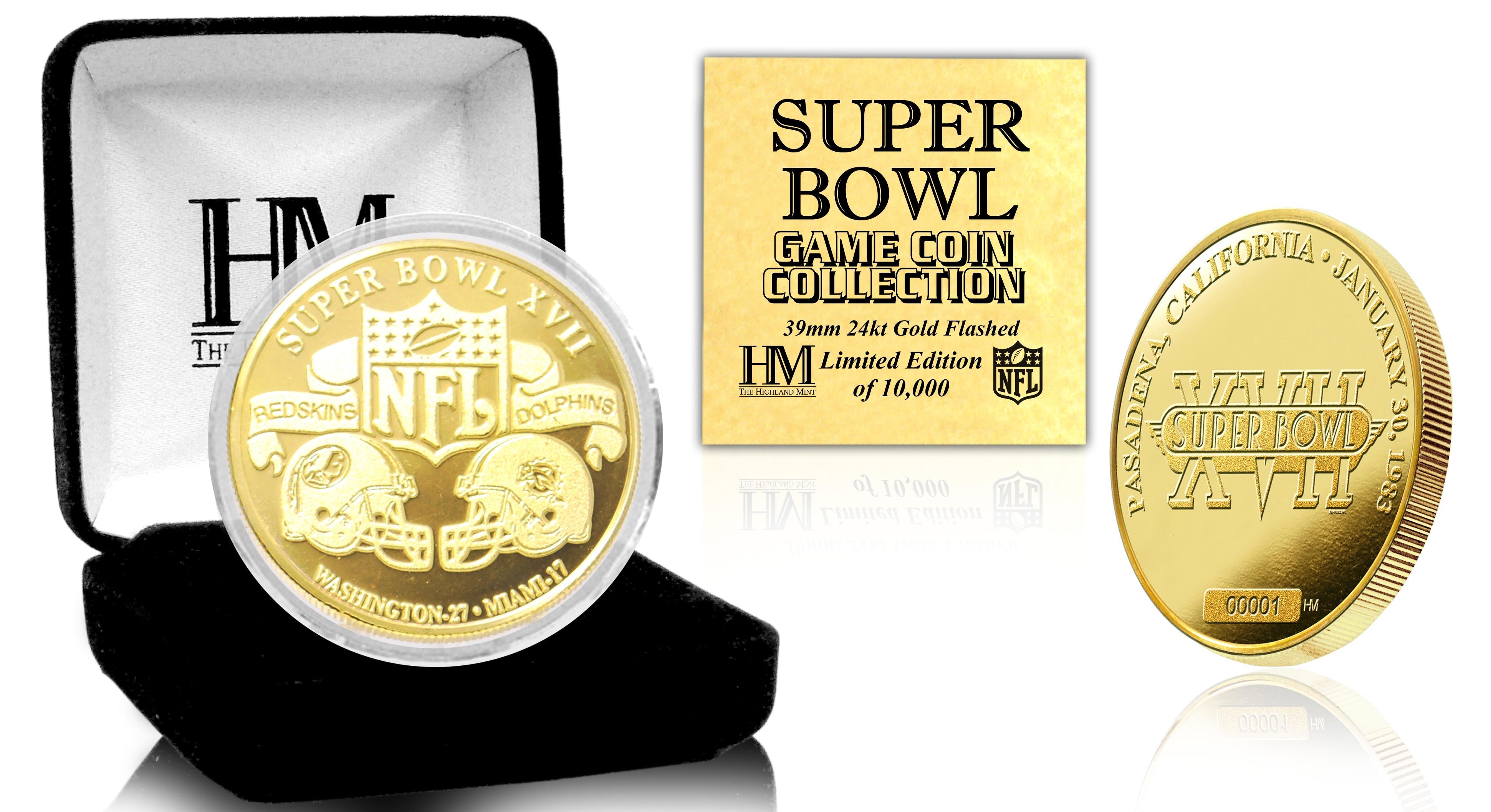 Super Bowl XVII 24kt Gold Flip Coin