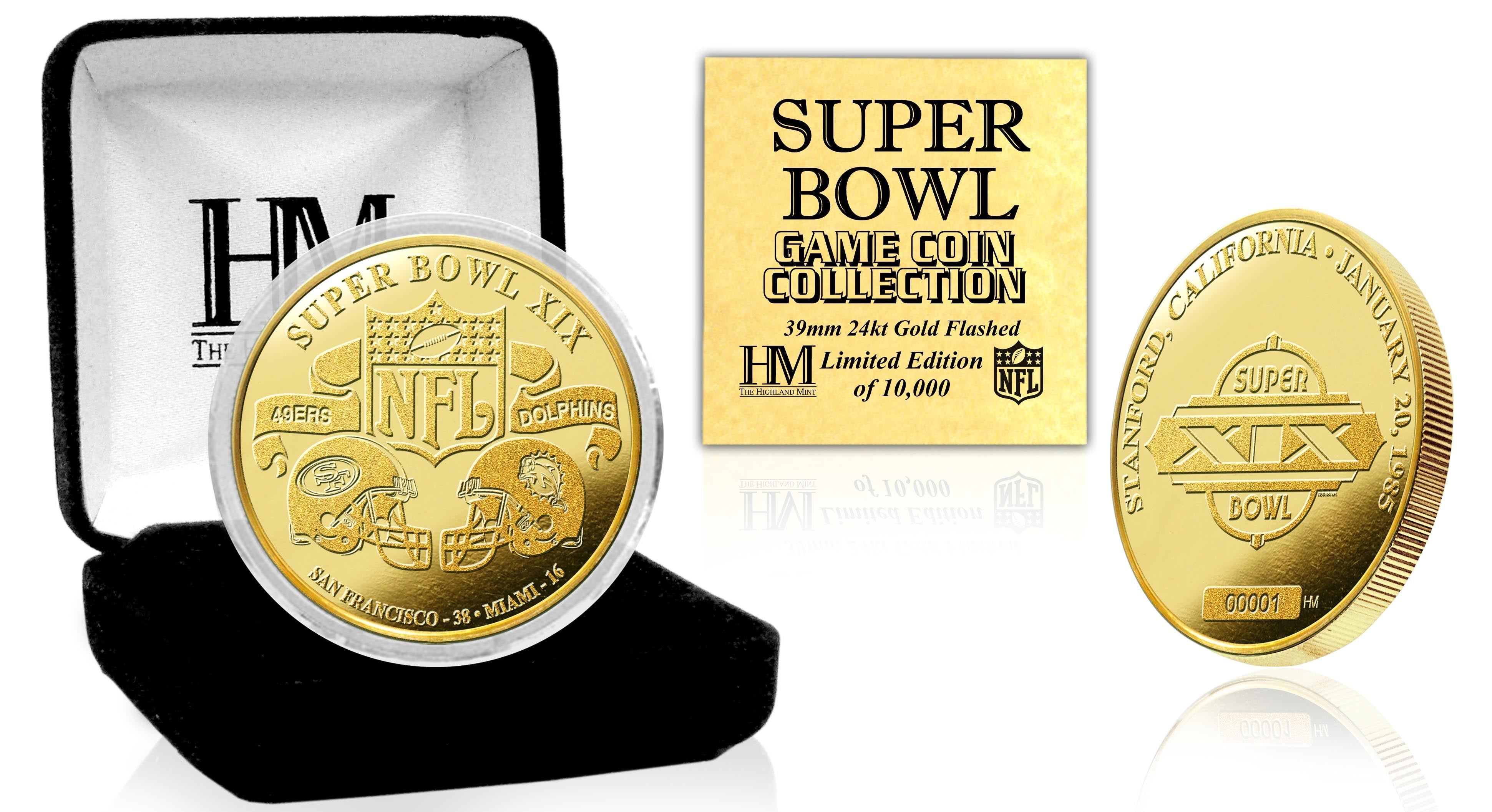 Super Bowl XIX 24kt Gold Flip Coin