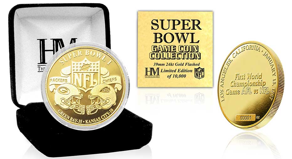 Super Bowl I 24kt Gold Flip Coin