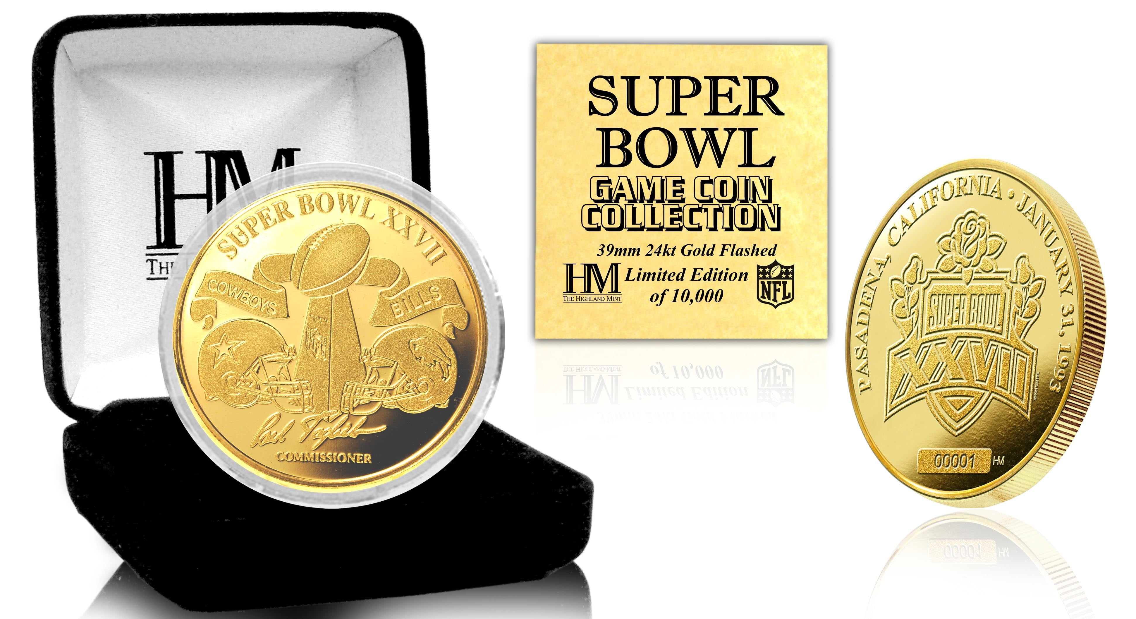 Super Bowl XXVII 24kt Gold Flip Coin