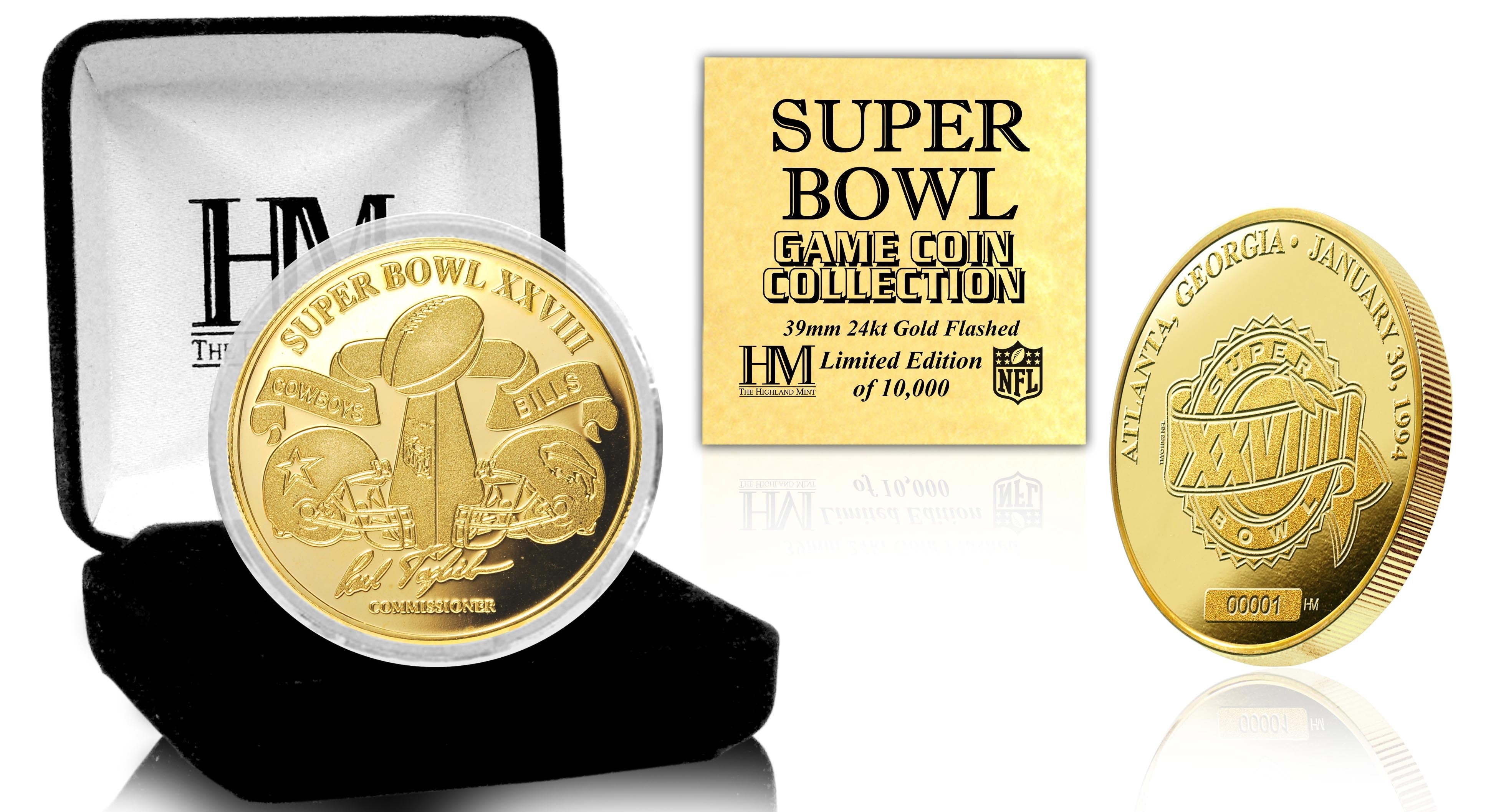 Super Bowl XXVIII 24kt Gold Flip Coin