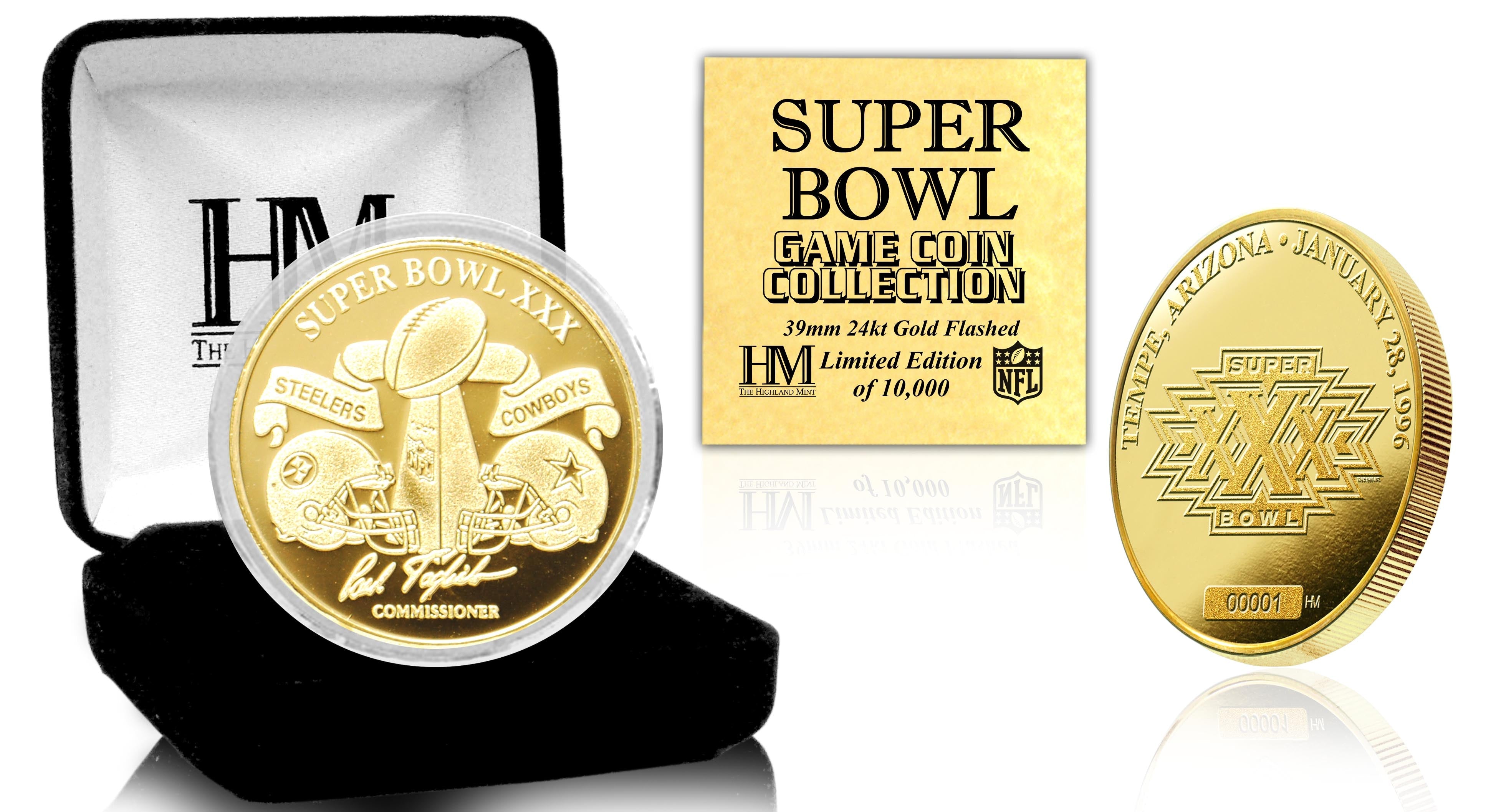 Super Bowl XXX 24kt Gold Flip Coin