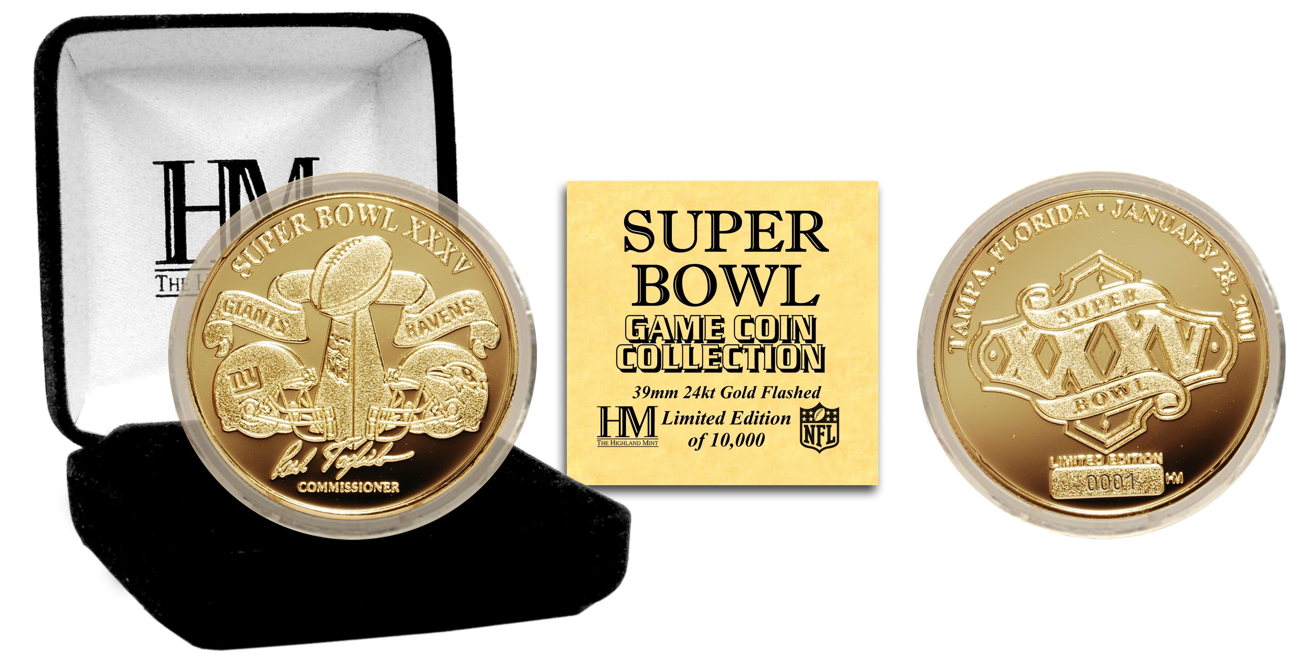 Super Bowl XXXV 24kt Gold Flip Coin