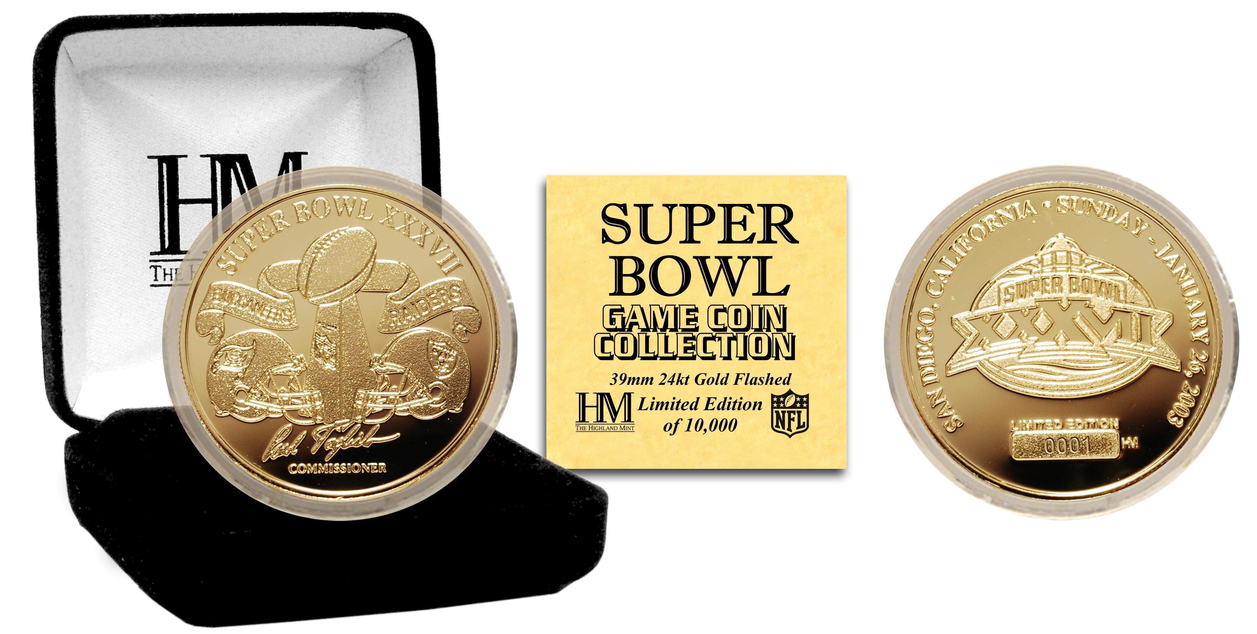 Super Bowl XXXVII 24kt Gold Flip Coin