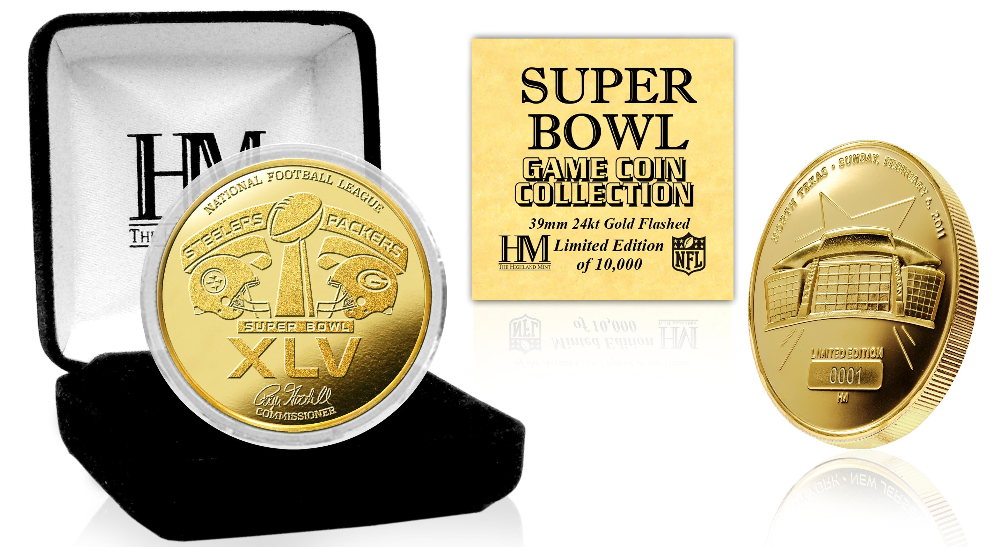Super Bowl XLV 24KT Gold Flip Coin