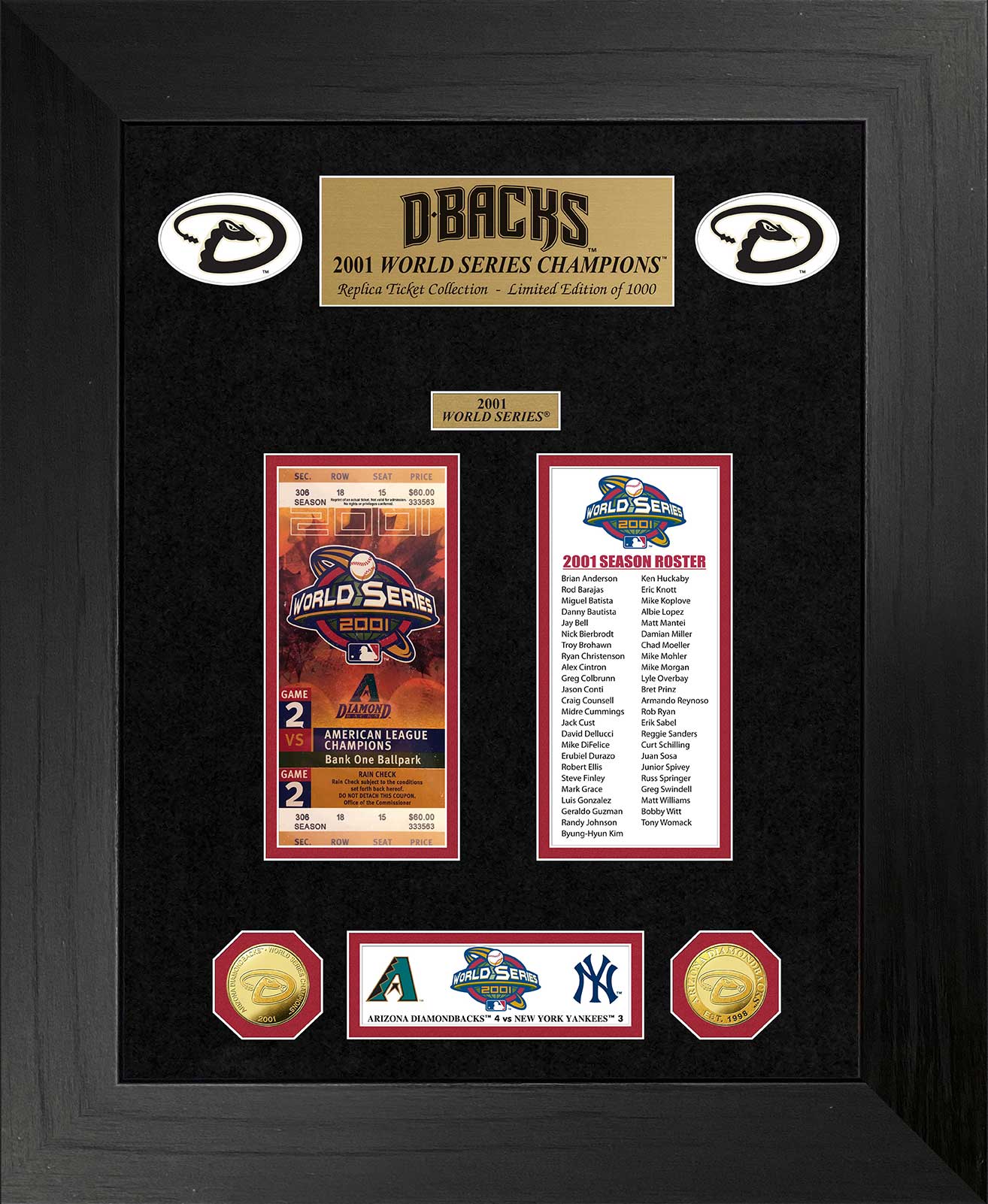 Arizona Diamondbacks World Series Deluxe Gold Coin & Ticket Collection