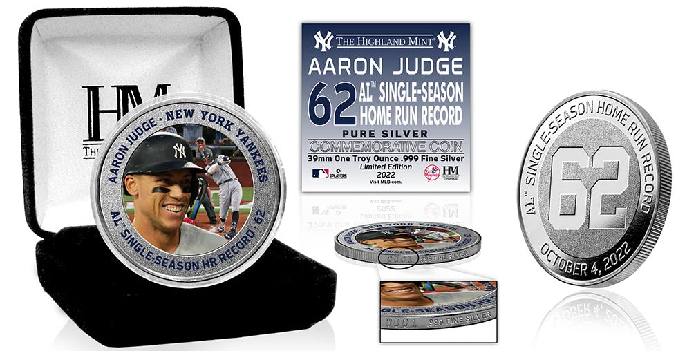 Aaron Judge AL Single Season Home Run Record 1oz .999 Silver Coin