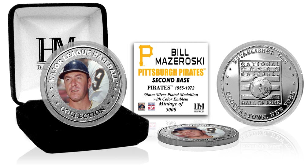 Bill Mazeroski Baseball Hall of Fame Silver Color Coin
