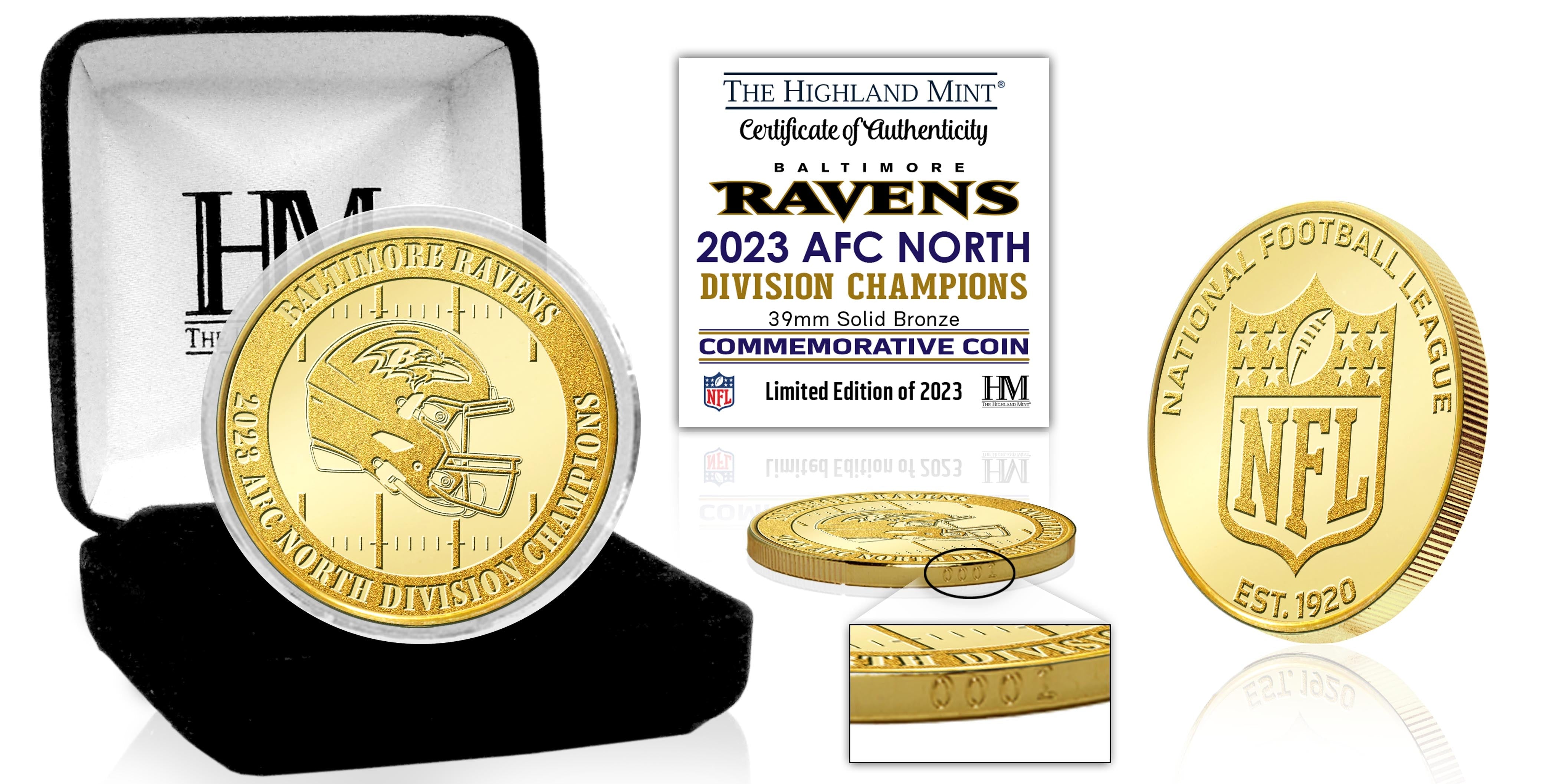 Baltimore Ravens 2023 AFC North Division Champions Bronze Coin