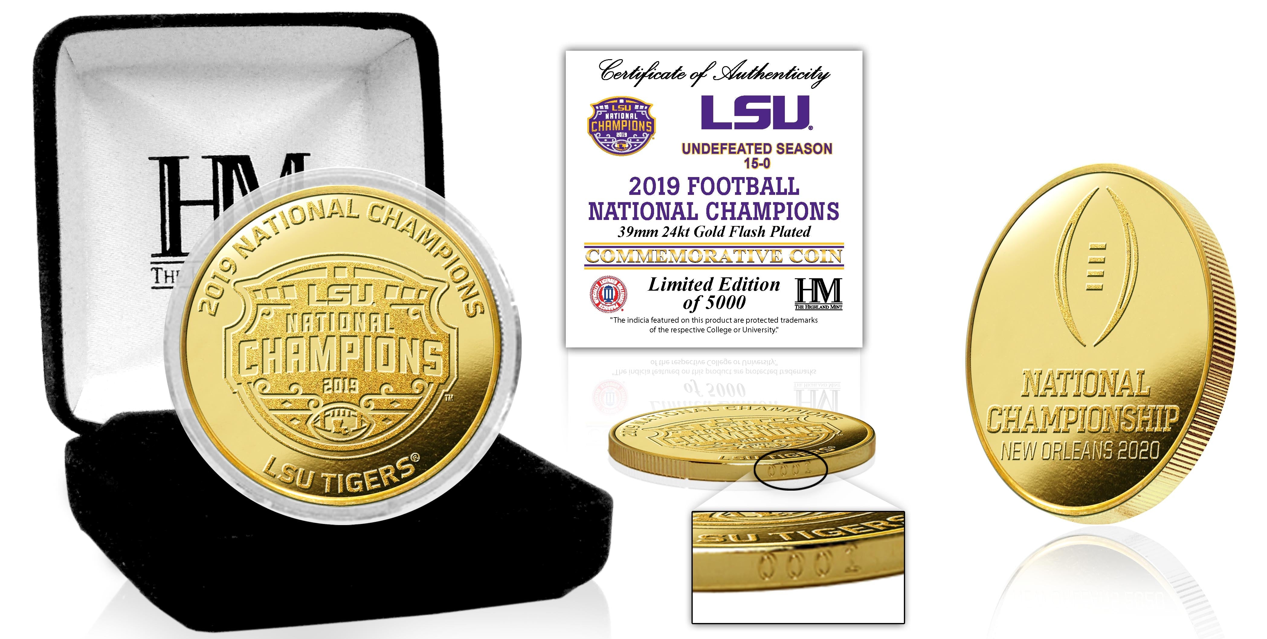 Louisiana State University 2019 Football National Champions Gold Mint Coin