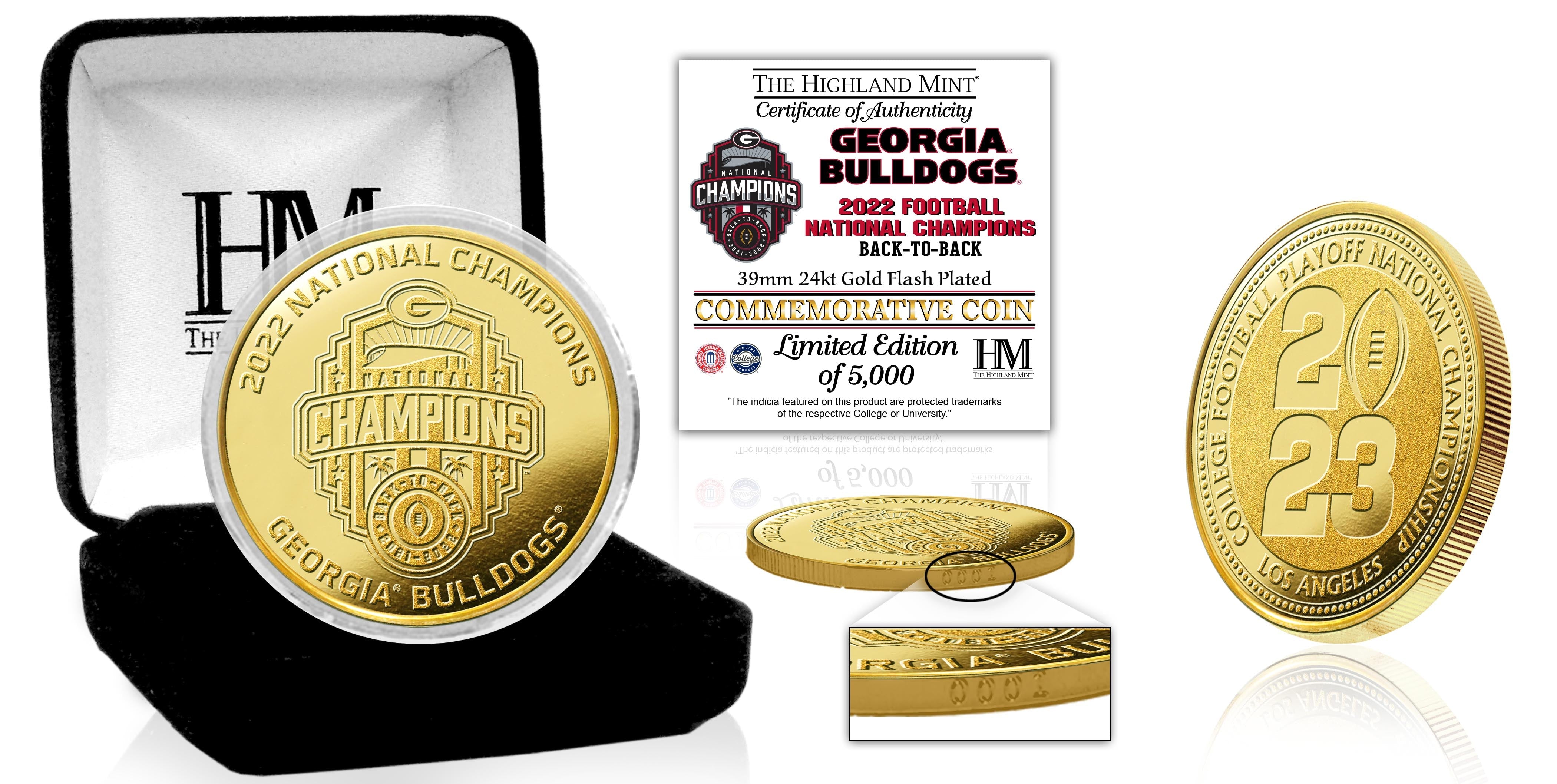 Georgia Bulldogs 2022 National Champions Gold Coin