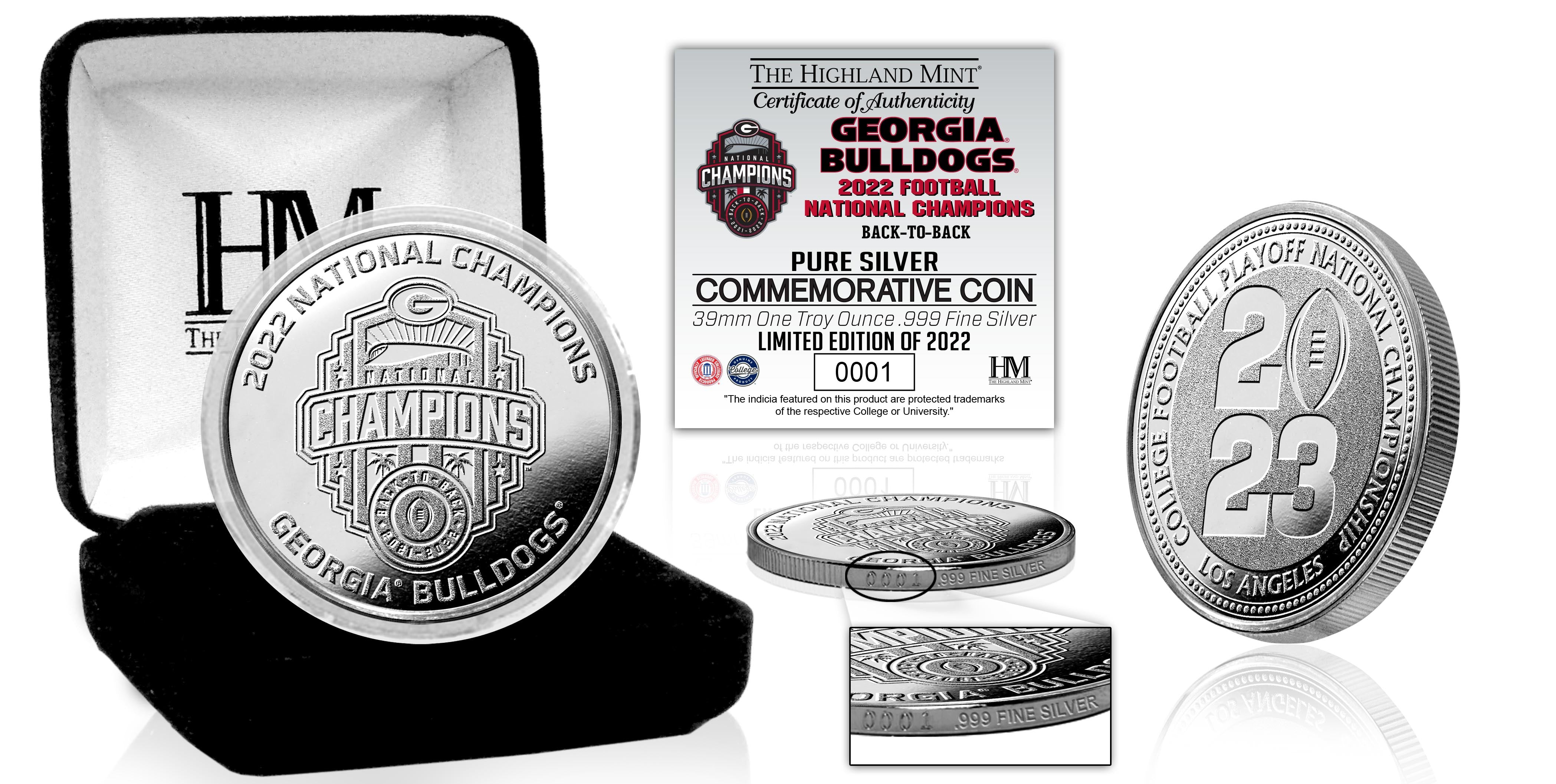 Georgia Bulldogs 2022 National Champions One Ounce .999 Pure Silver Coin