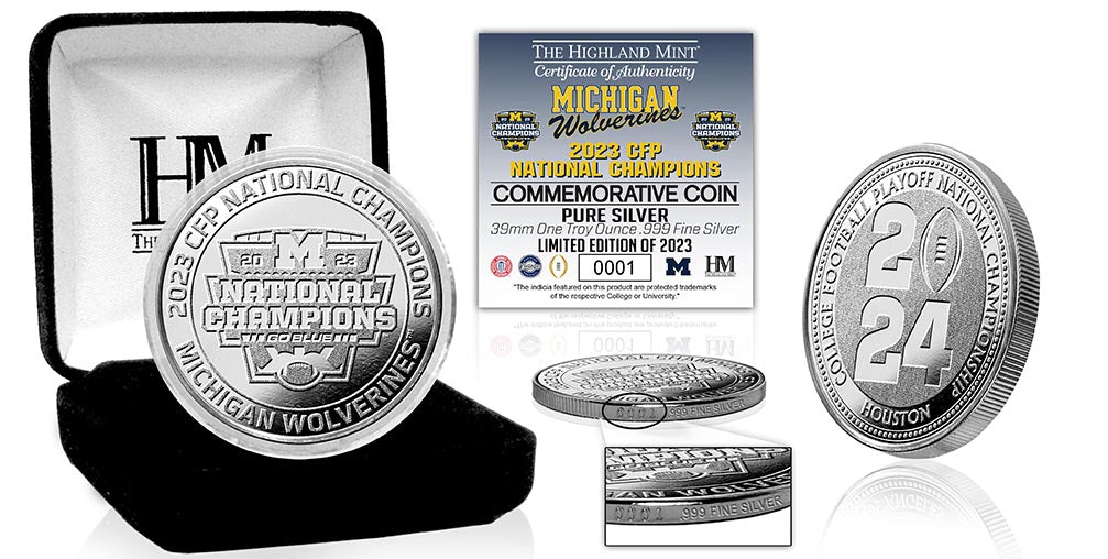 Michigan Wolverines 2023 CFP National Champions 1oz .999 Pure Silver Coin