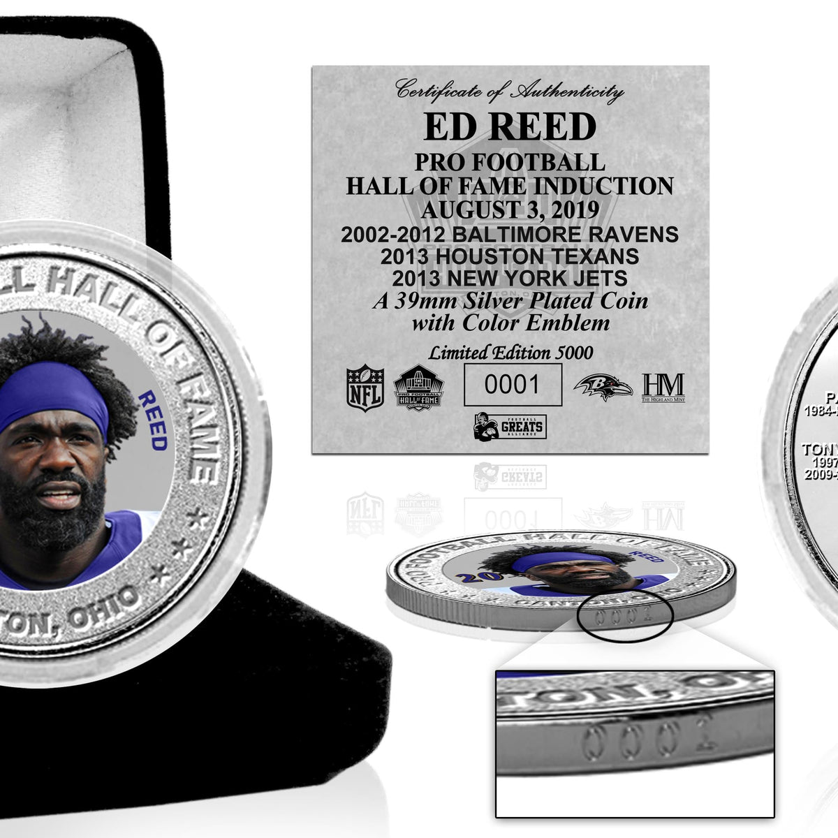 Ed Reed Hall of Fame 2019 Silver Mint Coin
