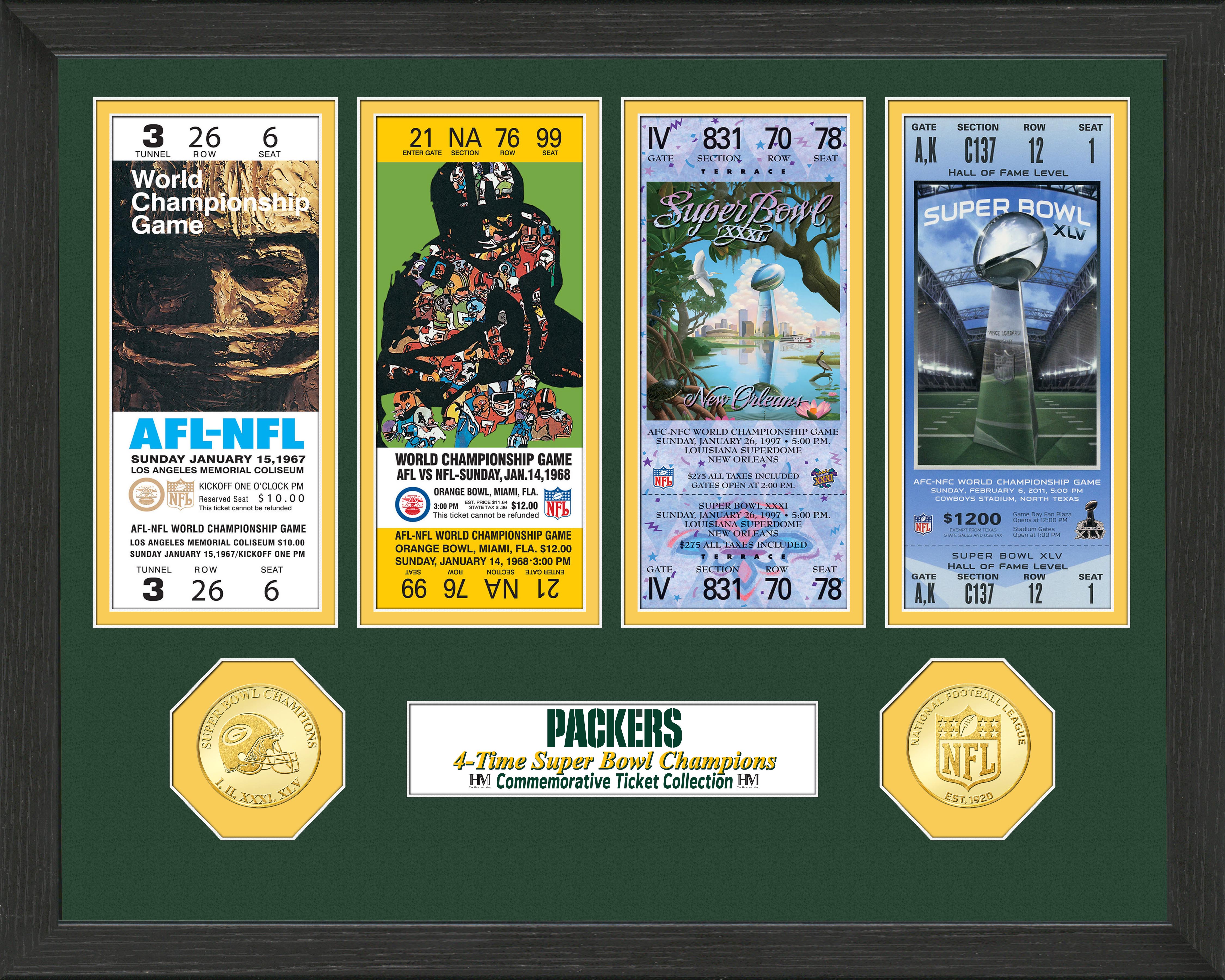 Green Bay Packers SB Championship Ticket Collection