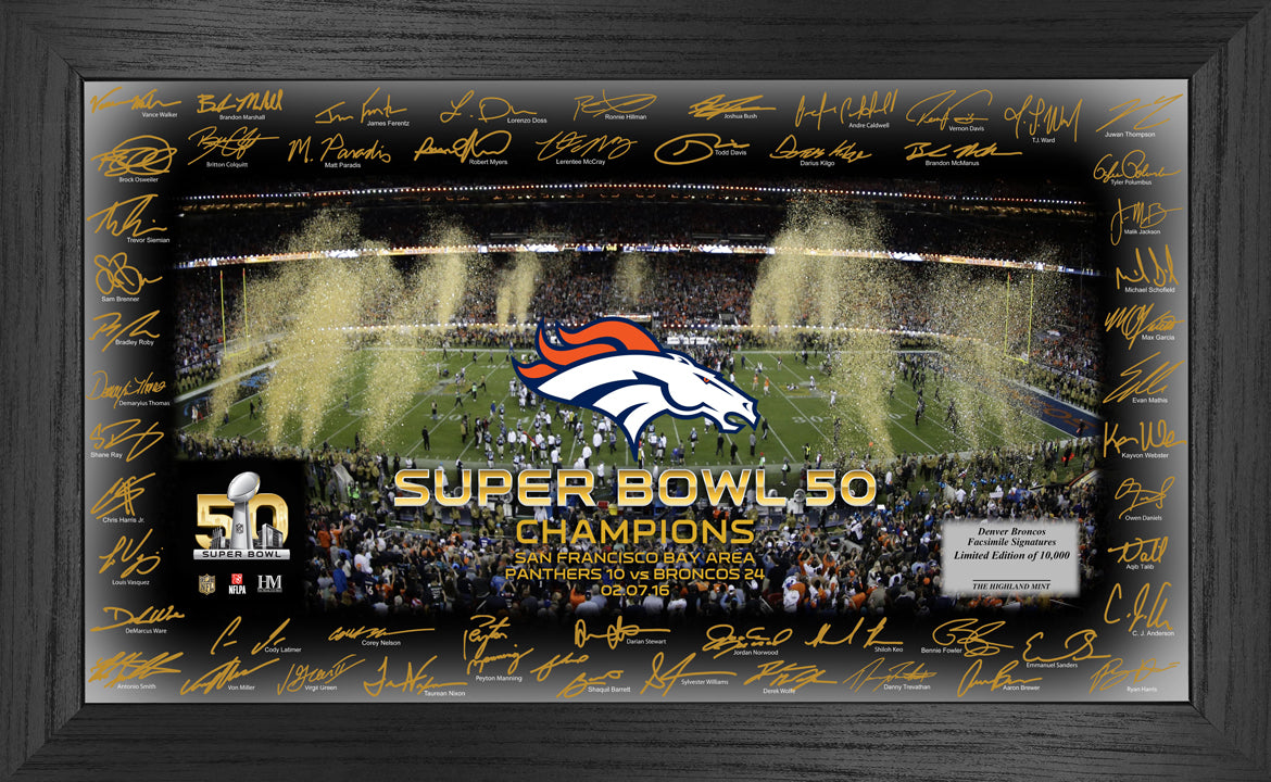 Denver Broncos Super Bowl 50 Champions "Celebration" Signature Grid