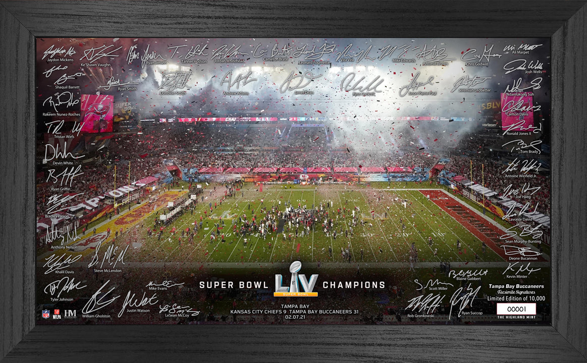 Tampa Bay Buccaneers Super Bowl 55 Champions Signature Celebration Frame