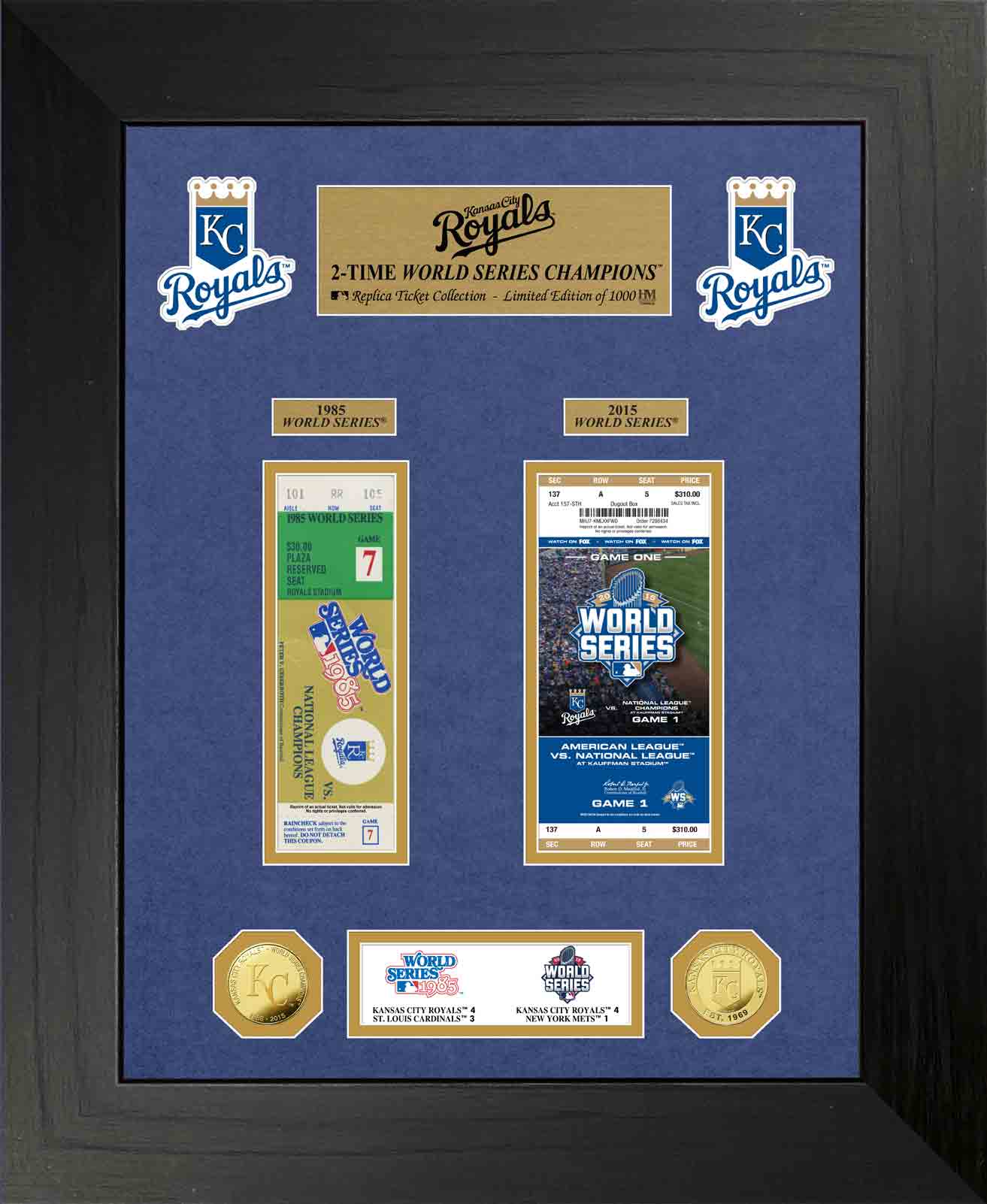 Kansas City Royals World Series Deluxe Gold Coin & Ticket Collection