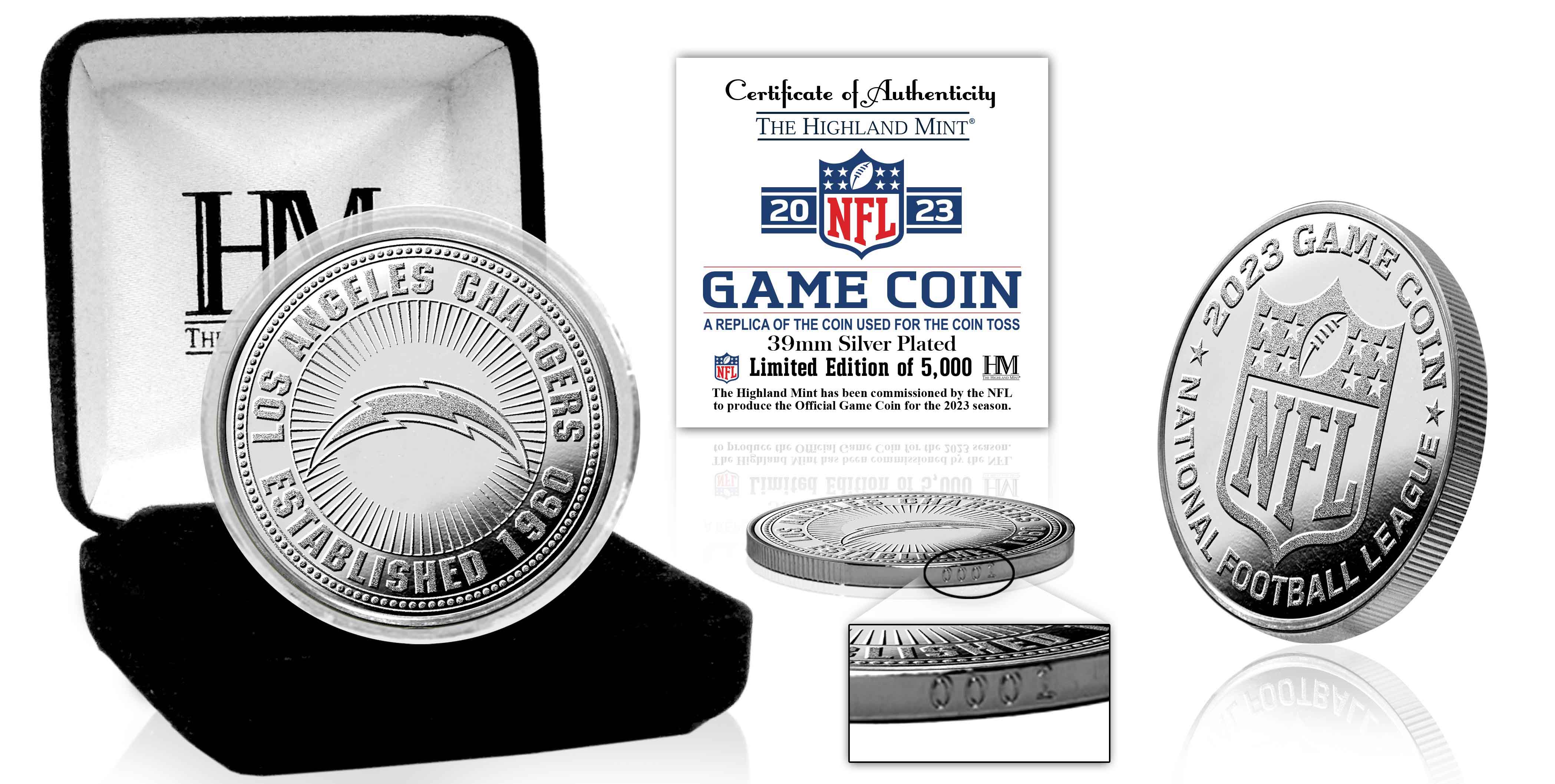Los Angeles Chargers 2023 NFL Game Flip Coin