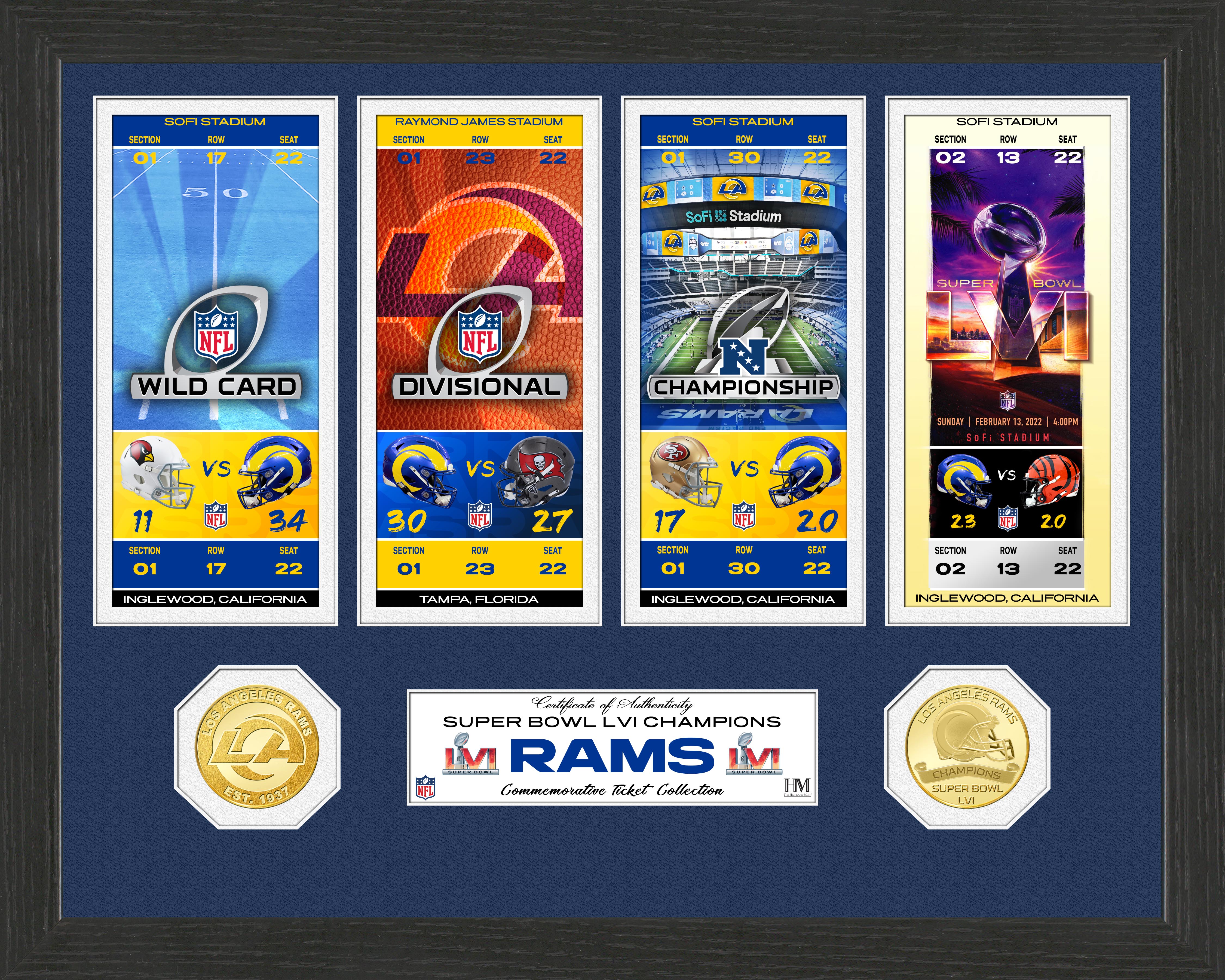 Los Angeles Rams Road to Super Bowl 56 Championship Ticket Collection