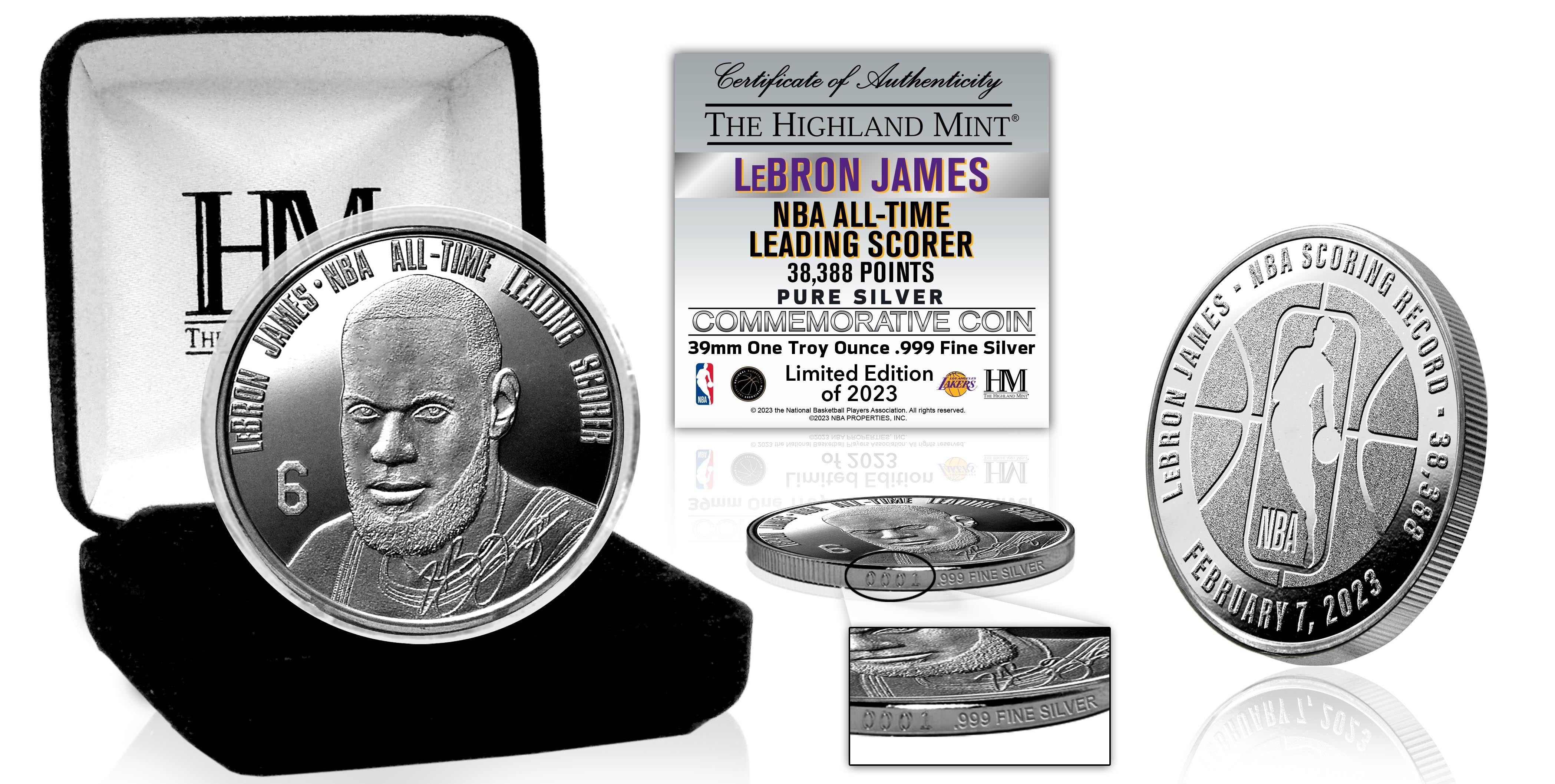 LeBron James NBA All-Time Leading Scorer 1oz .999 Fine Silver Coin