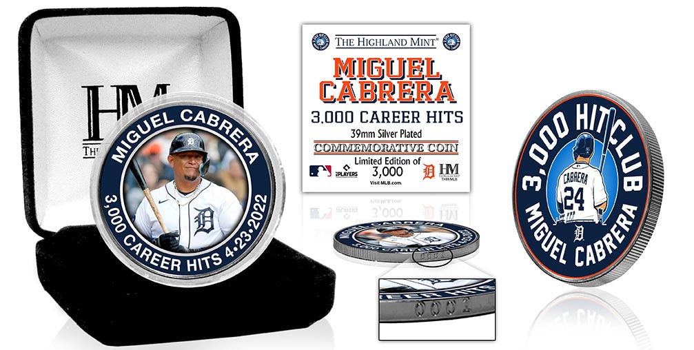 Miguel Cabrera 3000 Career Hits Silver Color Coin