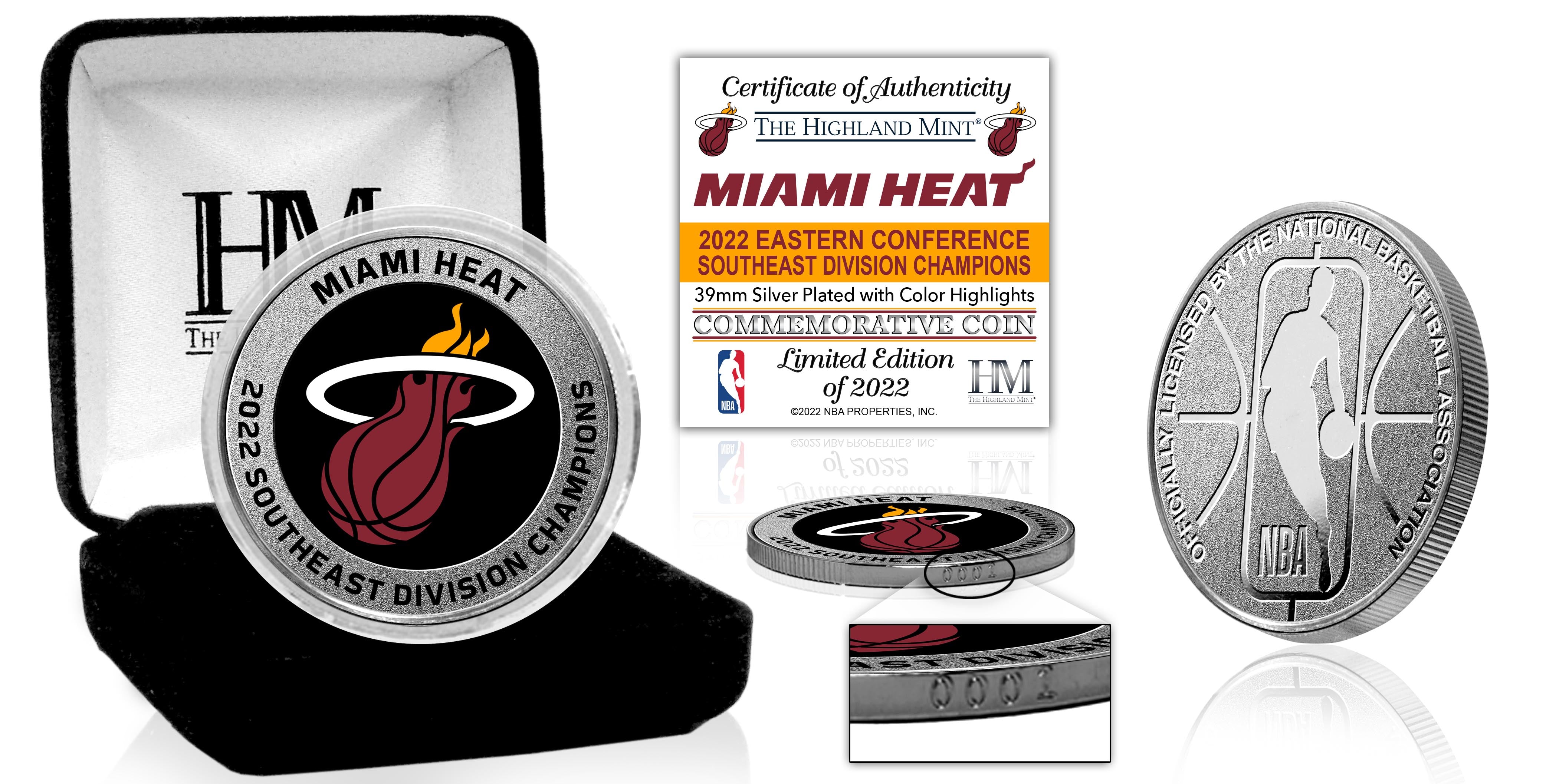 Miami Heat Southeast Division Champions Silver Color Coin